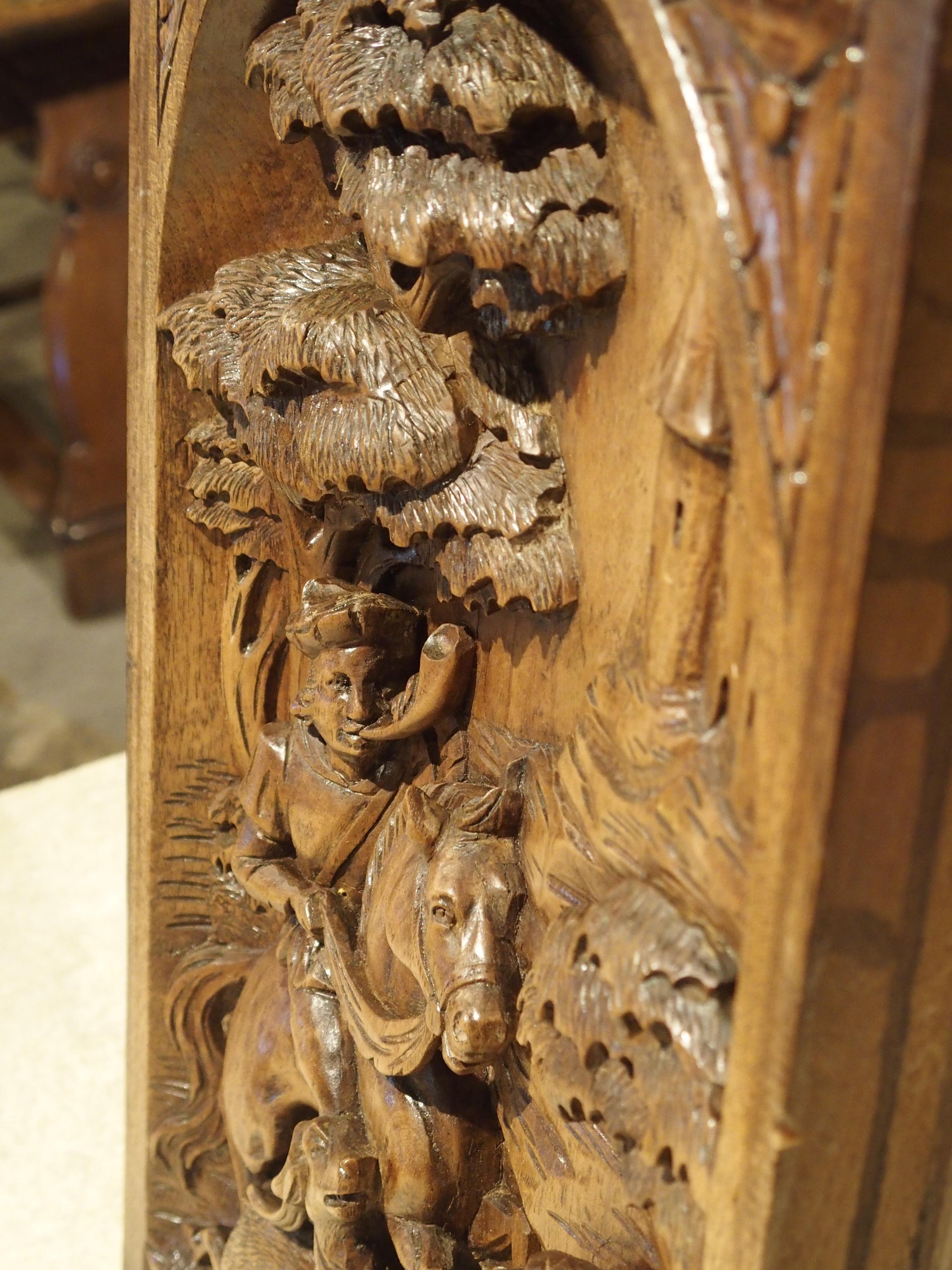 Wood Deep Relief Carved Black Forest Plaque, circa 1890