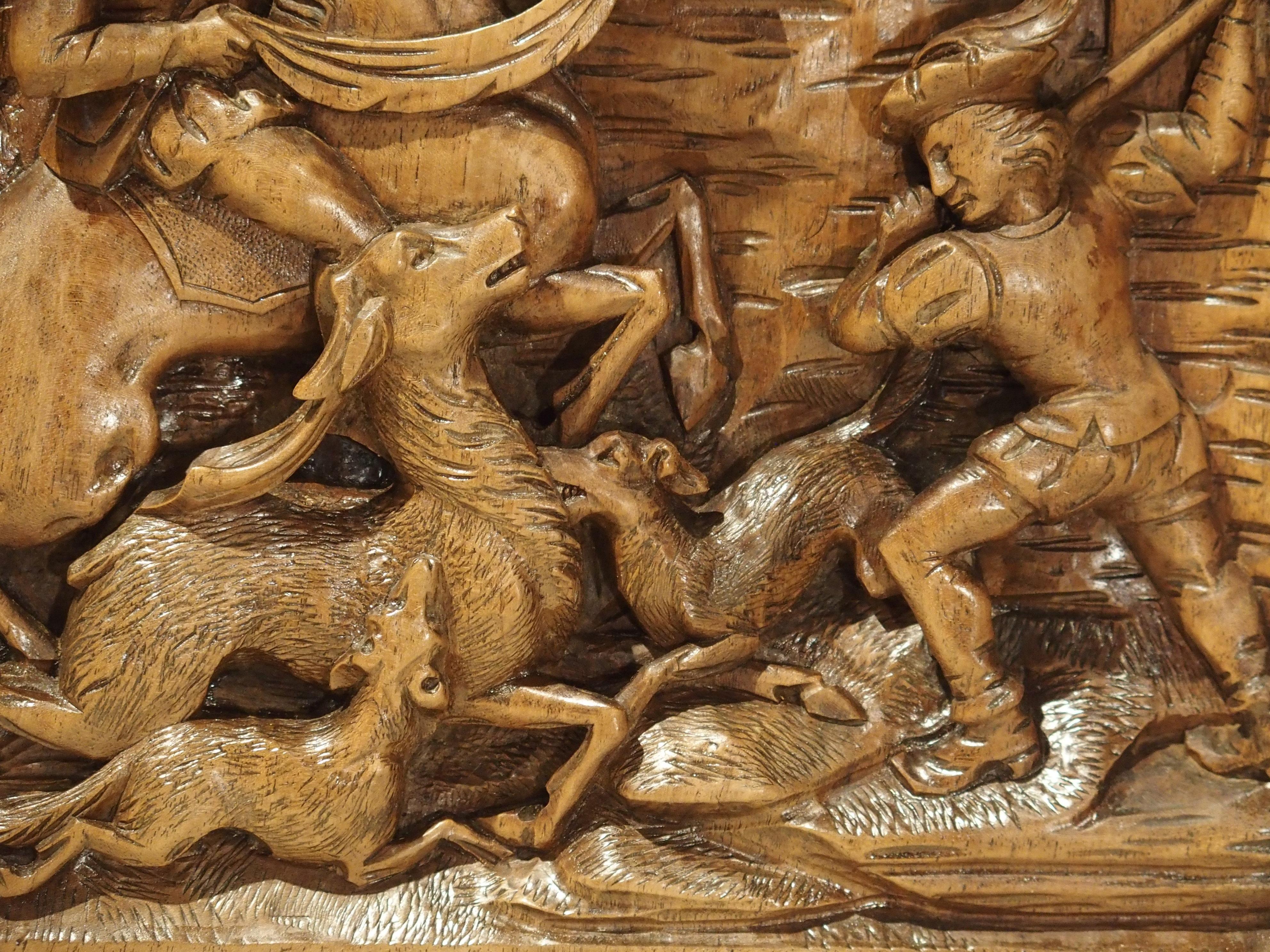 Deep Relief Carved Black Forest Plaque, circa 1890 8