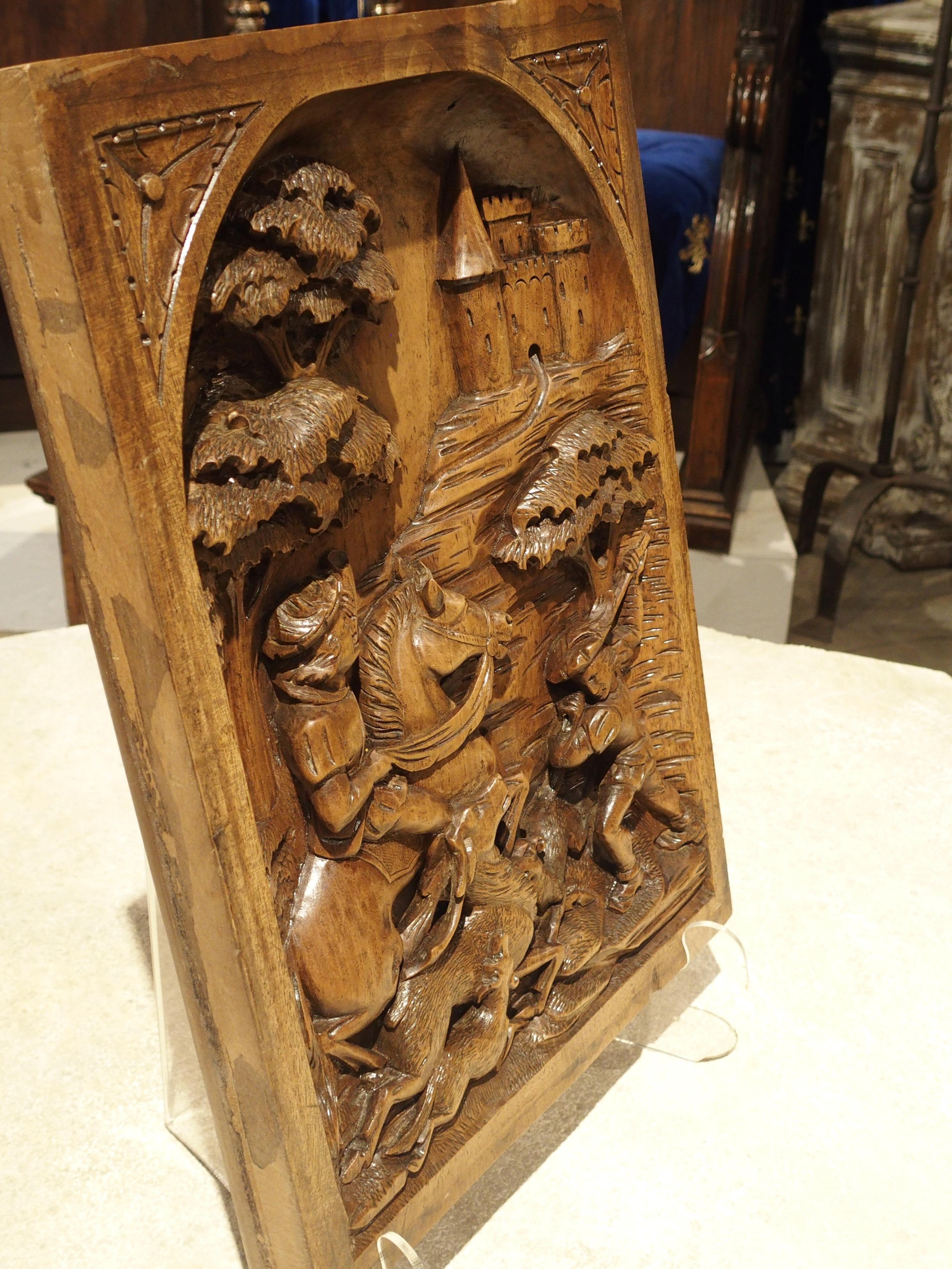 19th Century Deep Relief Carved Black Forest Plaque, circa 1890