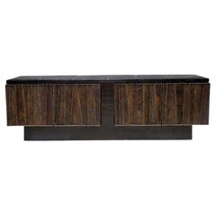 Deep Relief Steel Front Sideboard Cabinet PE-42 by Paul Evans
