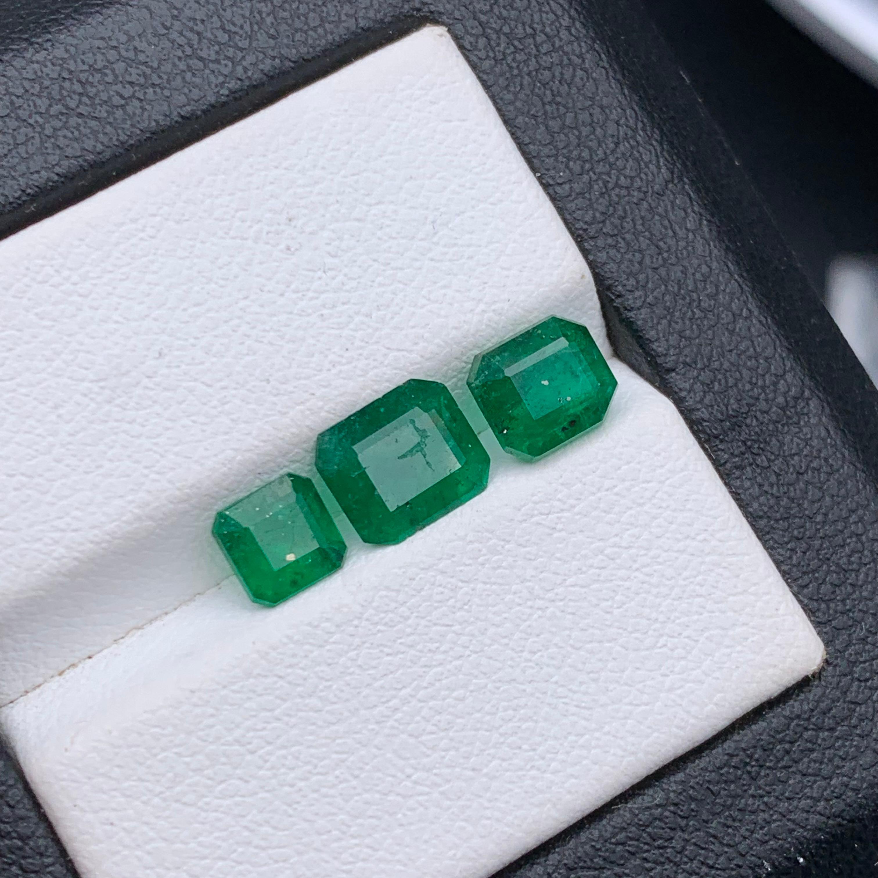 Deep Rich Green Natural Emerald Loose Gemstones Lot 3.15 Ct Emerald Cut-Jewelry 5