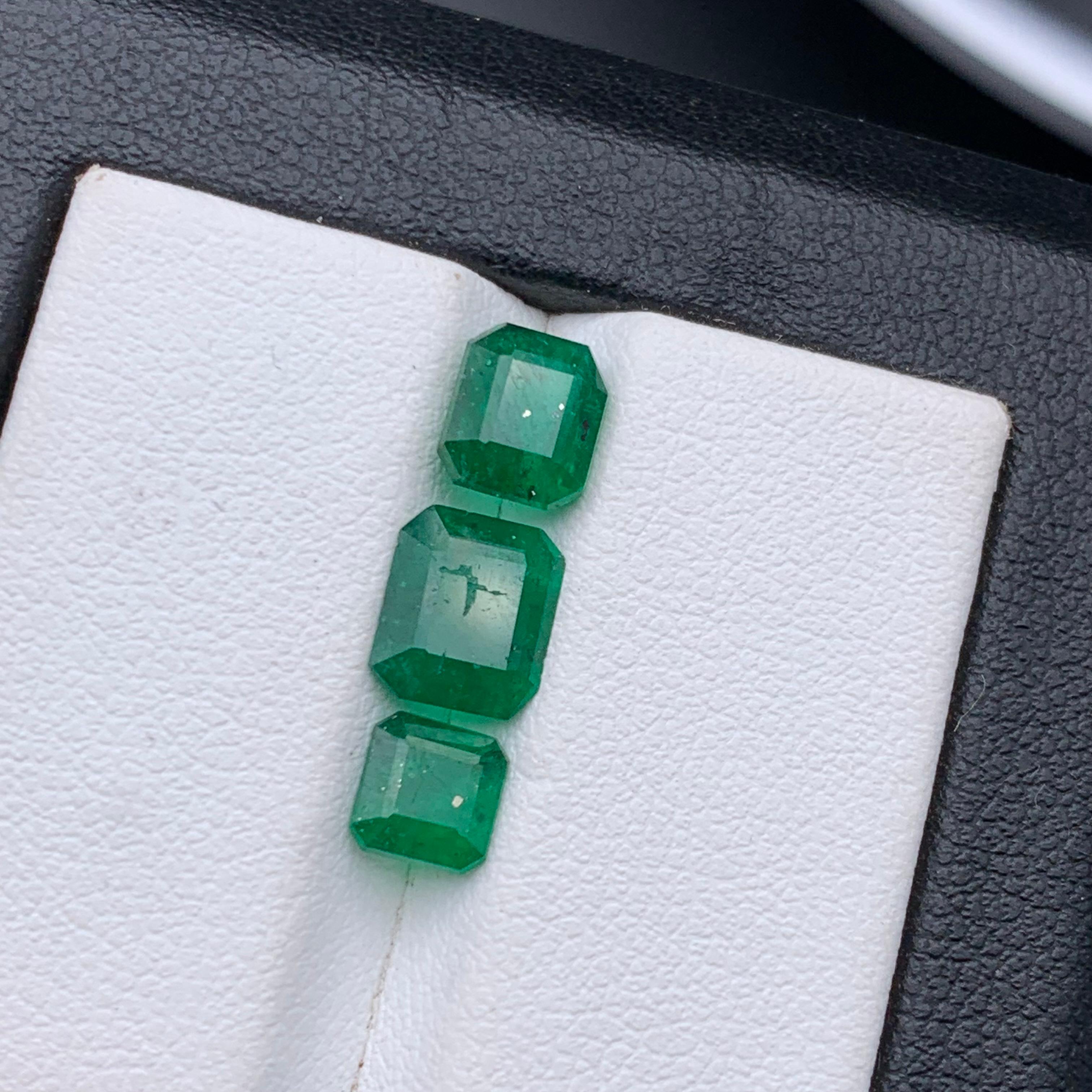 Deep Rich Green Natural Emerald Loose Gemstones Lot 3.15 Ct Emerald Cut-Jewelry 6