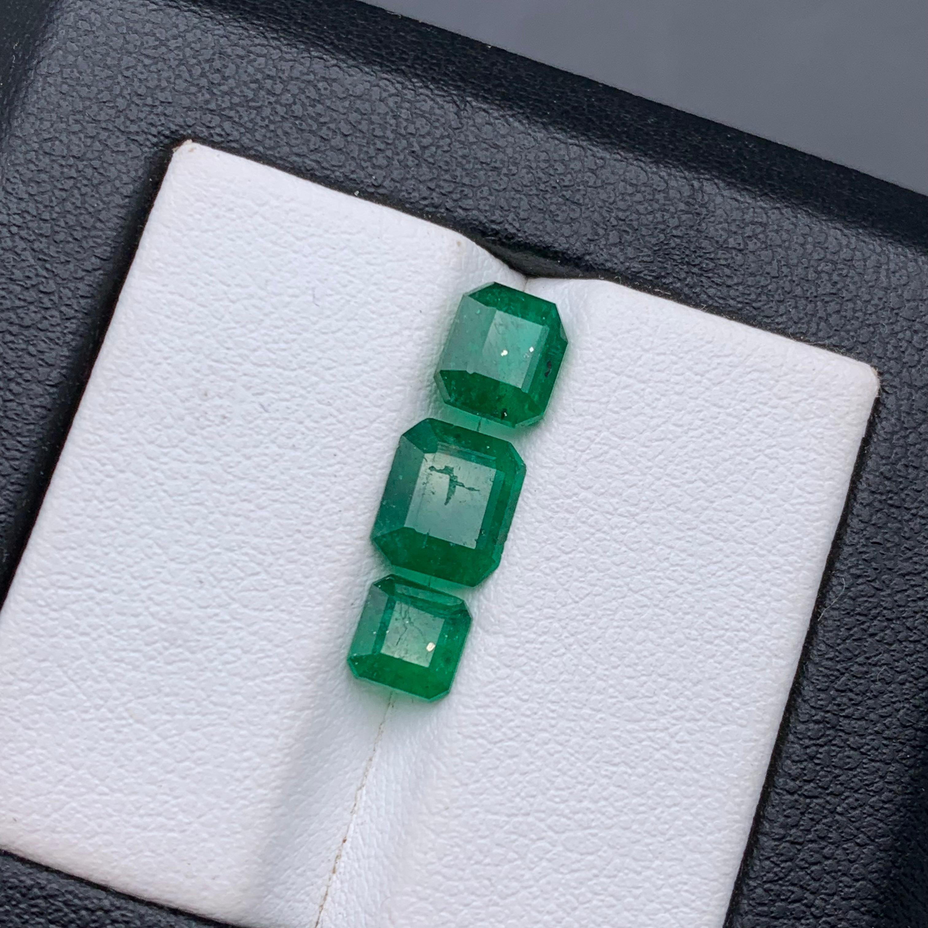 Deep Rich Green Natural Emerald Loose Gemstones Lot 3.15 Ct Emerald Cut-Jewelry 8