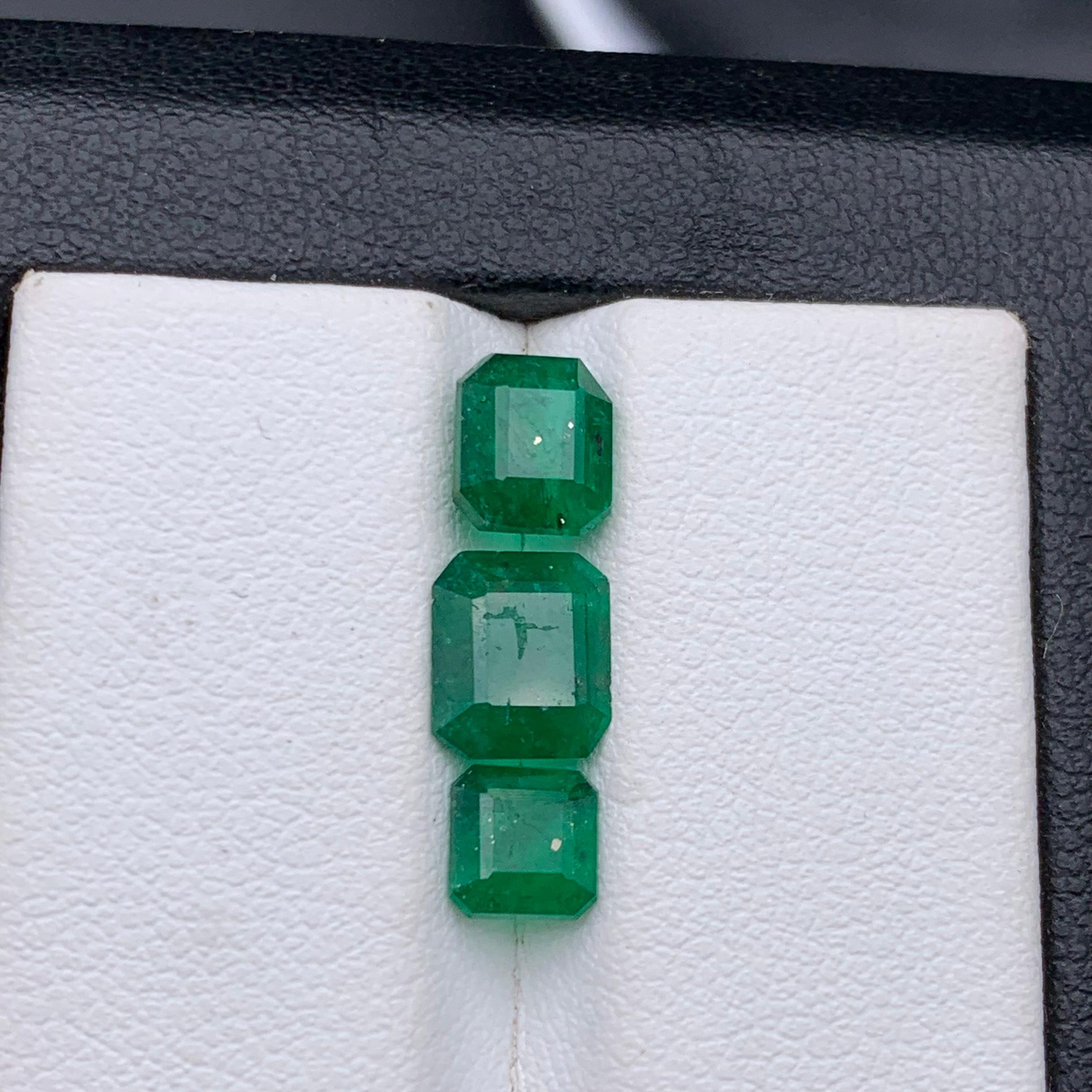 Women's or Men's Deep Rich Green Natural Emerald Loose Gemstones Lot 3.15 Ct Emerald Cut-Jewelry