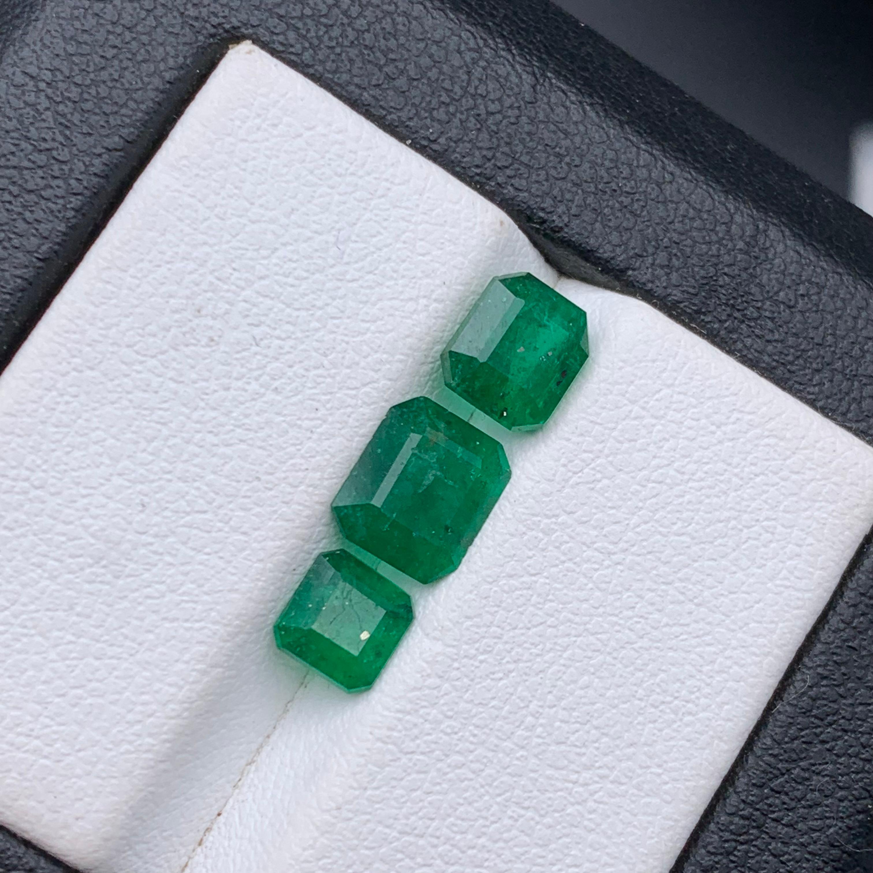 Deep Rich Green Natural Emerald Loose Gemstones Lot 3.15 Ct Emerald Cut-Jewelry 2