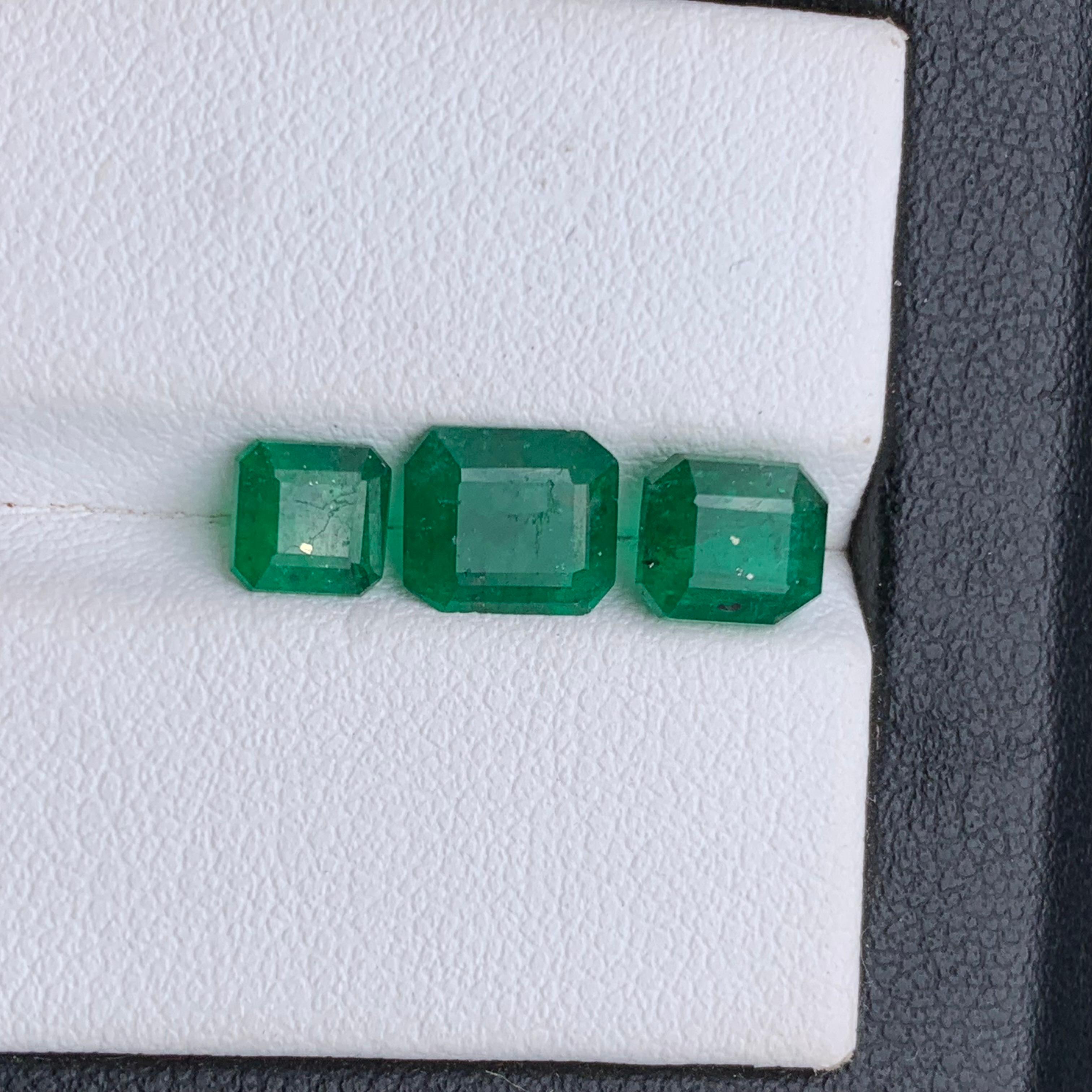 Deep Rich Green Natural Emerald Loose Gemstones Lot 3.15 Ct Emerald Cut-Jewelry 3