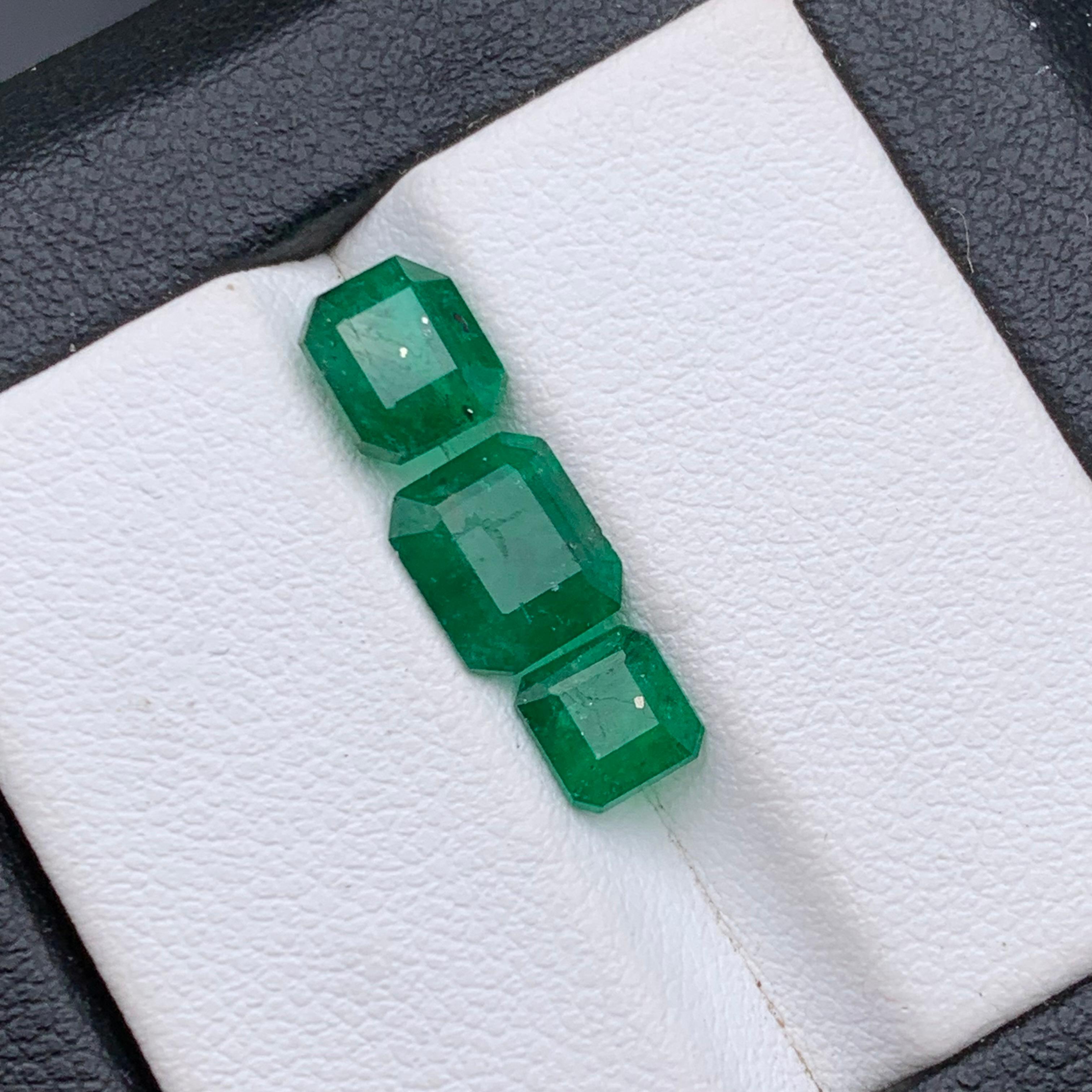 Deep Rich Green Natural Emerald Loose Gemstones Lot 3.15 Ct Emerald Cut-Jewelry 4