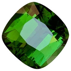 Tiefes sattes Grün Natürlicher Turmalin Edelstein 5.75 Ct Cushion Schliff  Ring, Anhänger