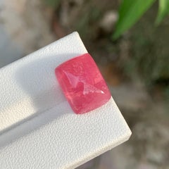 Deep Rose Pink Natural Tourmaline Sugarloaf Cabochon Gemstone for Ring Jewelry
