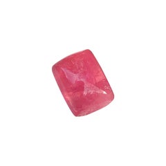 Deep Rose Pink Natural Tourmaline Sugarloaf Cabochon Gemstone for Ring Jewelry