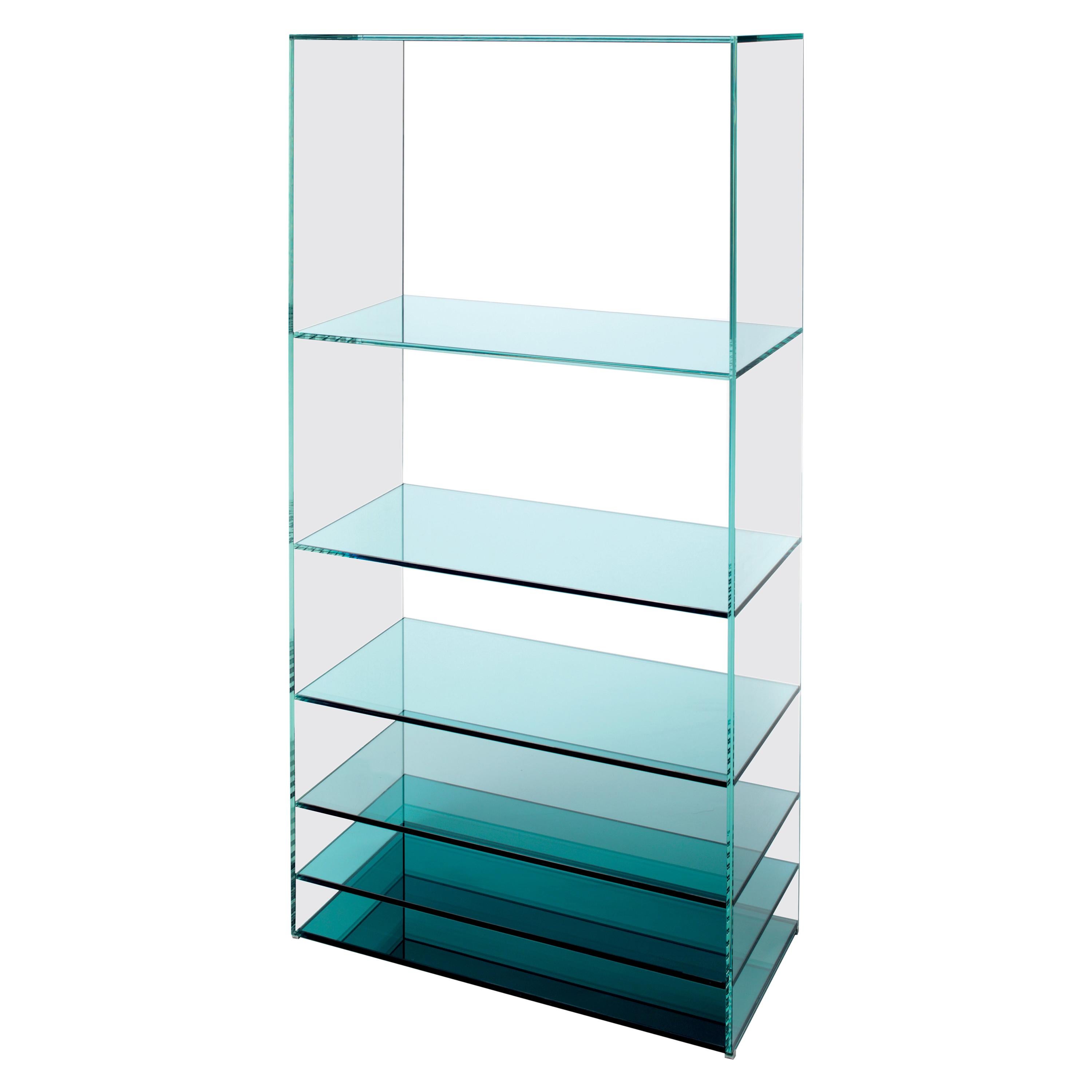 Deep Sea Bookcase In Light Blue, How Deep Should Bookcase Shelves Be