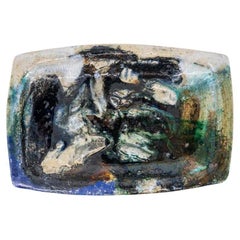 Deep Sea Ceramic Plate, Signed by Jeppe Hagedorn, Denmark 1960s