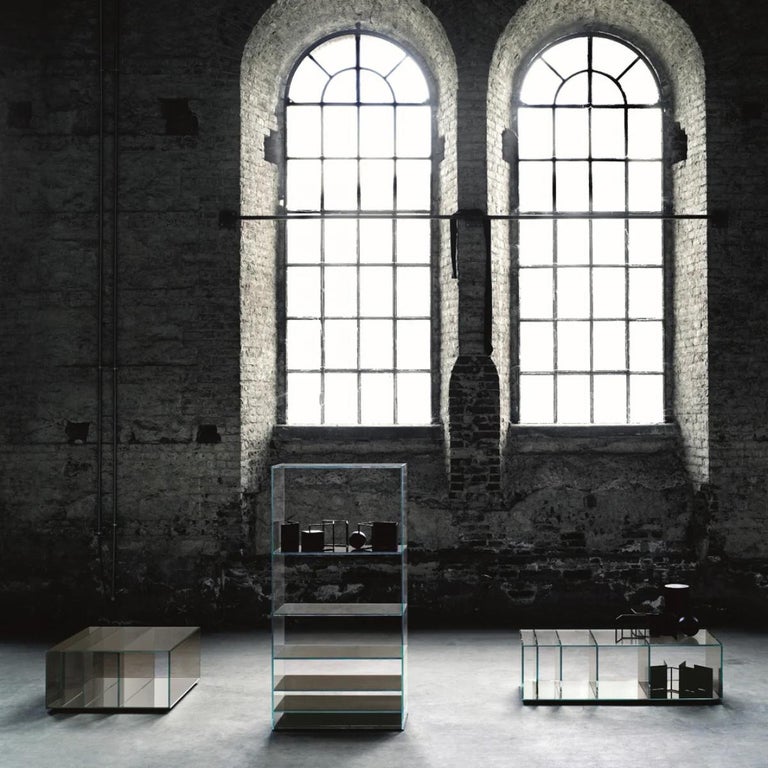 DEEP SEA Large Low Table in Grey Transparent Glass, by Nendo for Glas Italia In New Condition For Sale In Macherio, IT