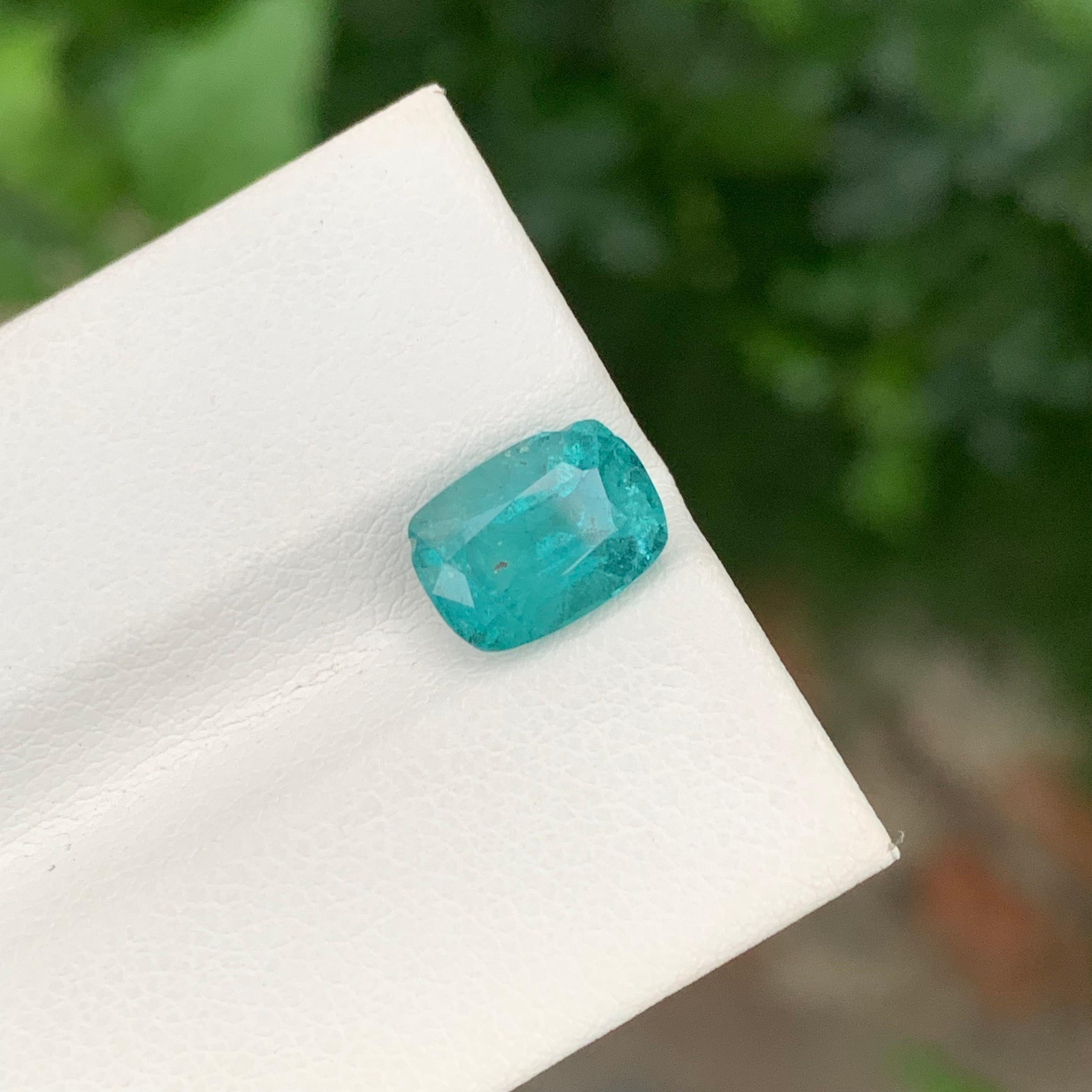 Pierre précieuse en forme de coussin de tourmaline naturelle de 2,60 carats de couleur écume de mer profonde pour bijoux en vente 4
