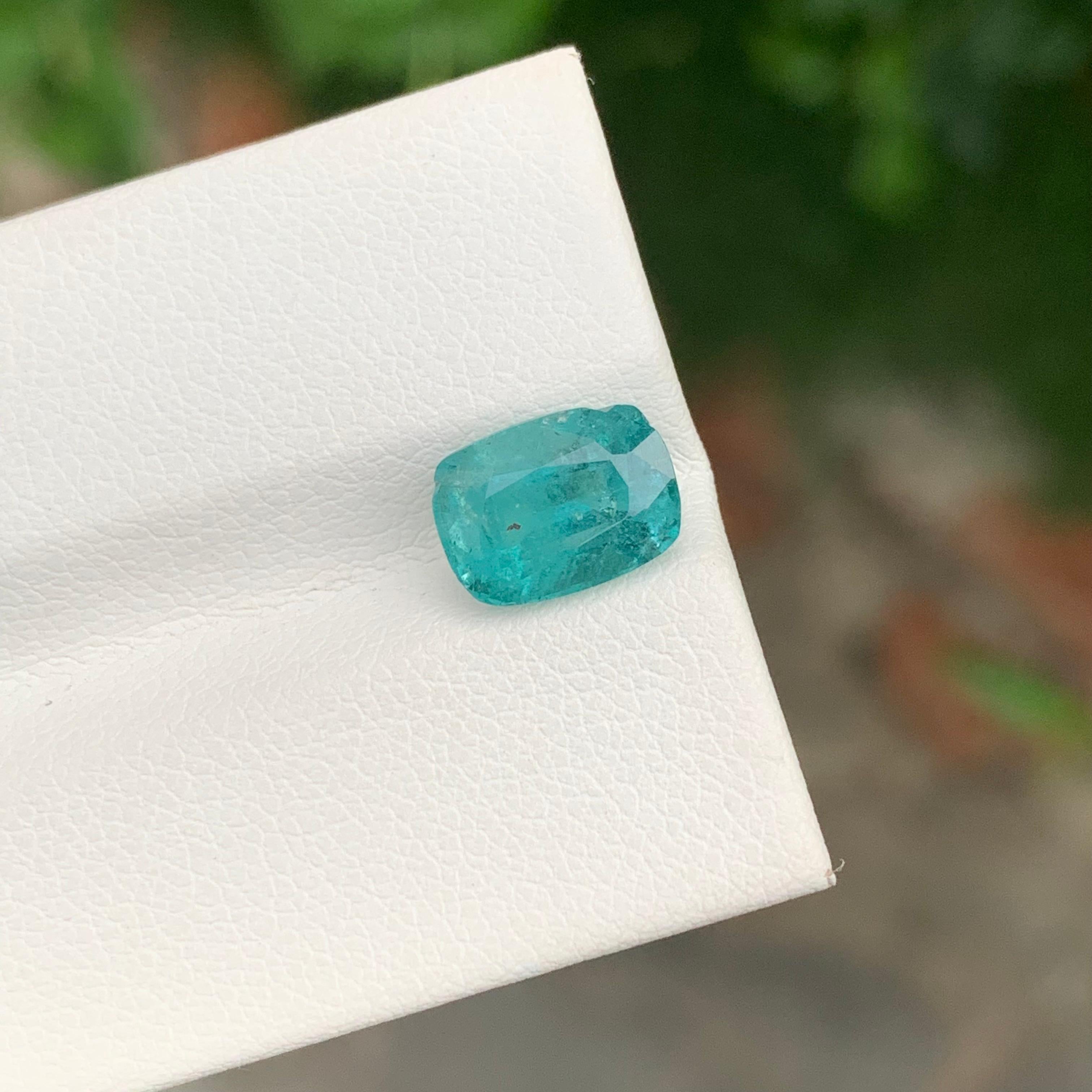 Pierre précieuse en forme de coussin de tourmaline naturelle de 2,60 carats de couleur écume de mer profonde pour bijoux Neuf - En vente à Peshawar, PK