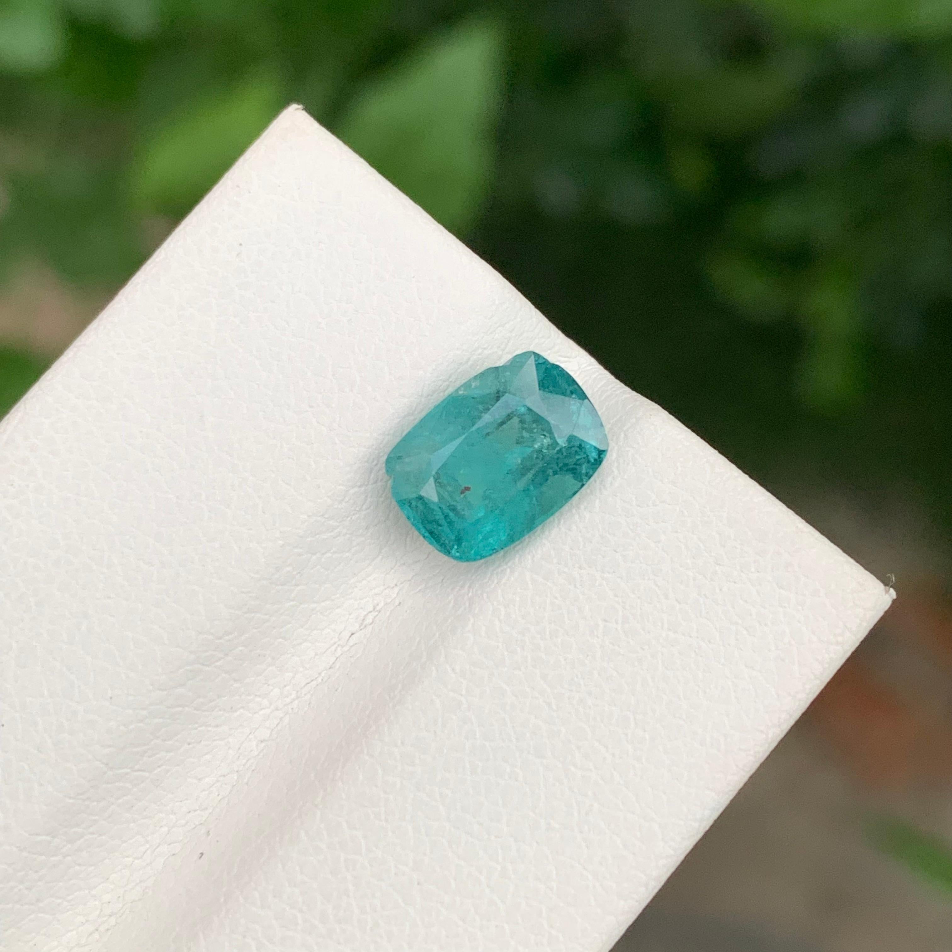 Pierre précieuse en forme de coussin de tourmaline naturelle de 2,60 carats de couleur écume de mer profonde pour bijoux en vente 1