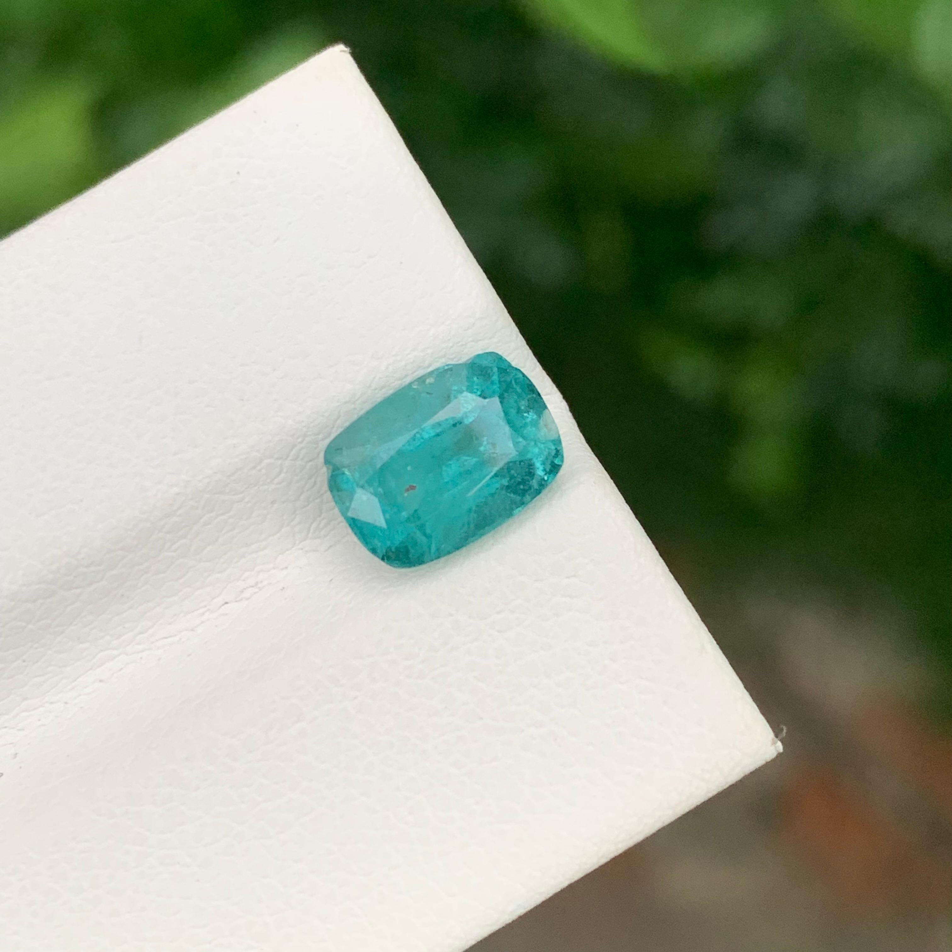 Pierre précieuse en forme de coussin de tourmaline naturelle de 2,60 carats de couleur écume de mer profonde pour bijoux en vente 2