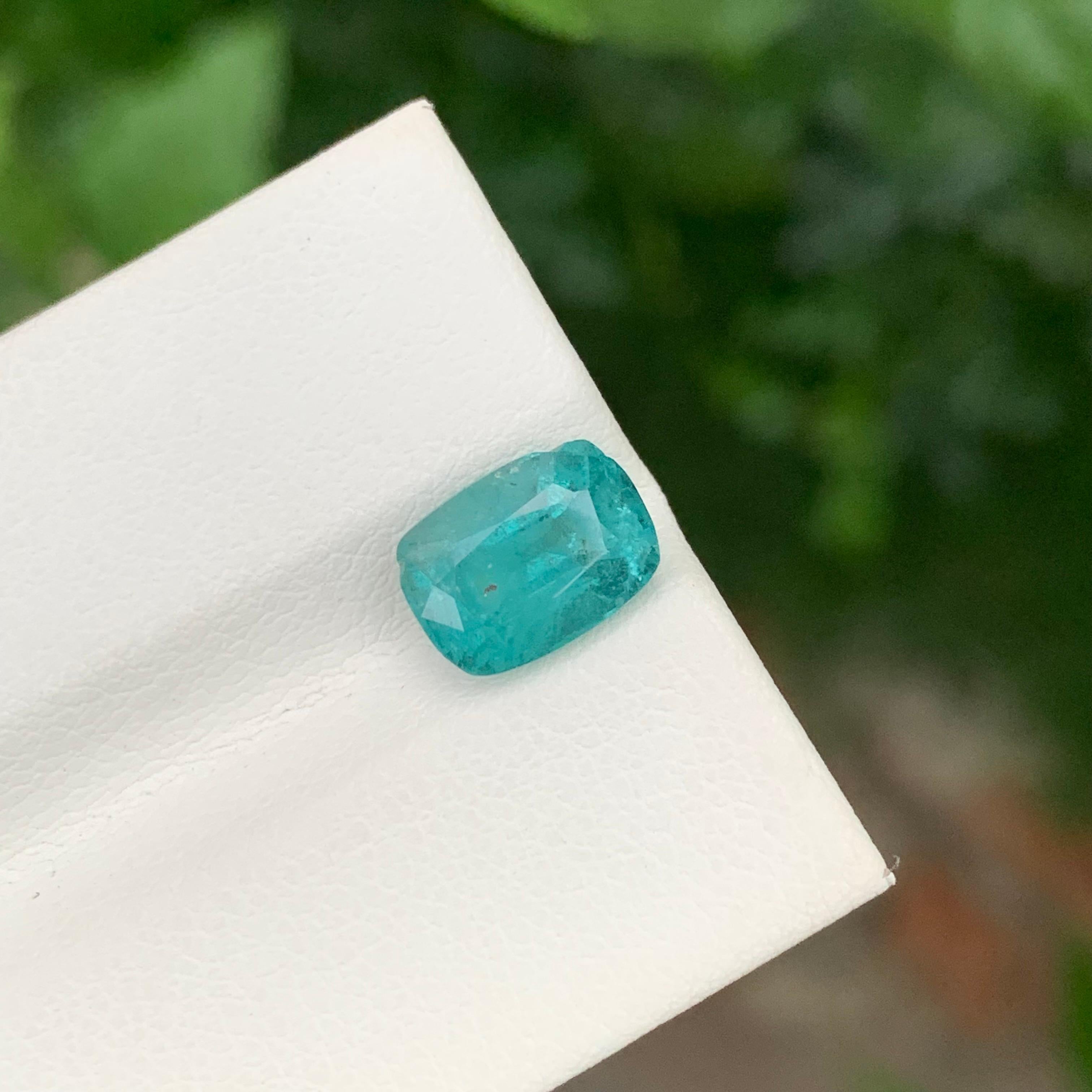 Pierre précieuse en forme de coussin de tourmaline naturelle de 2,60 carats de couleur écume de mer profonde pour bijoux en vente 3