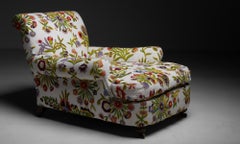 Deep Seated Armchair in Embroidered Fabric by Pierre Frey, England circa 1890