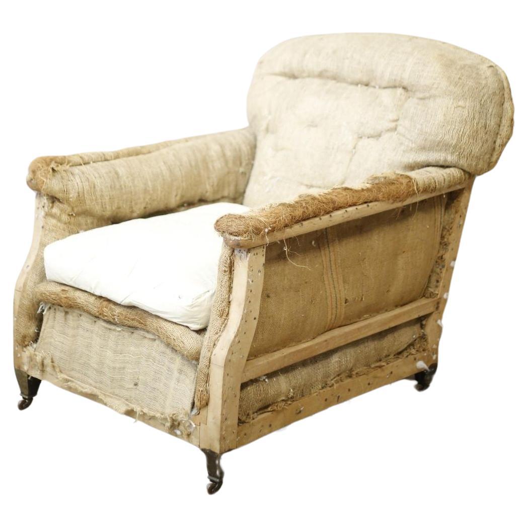 Deep seated Edwardian country house armchair For Sale