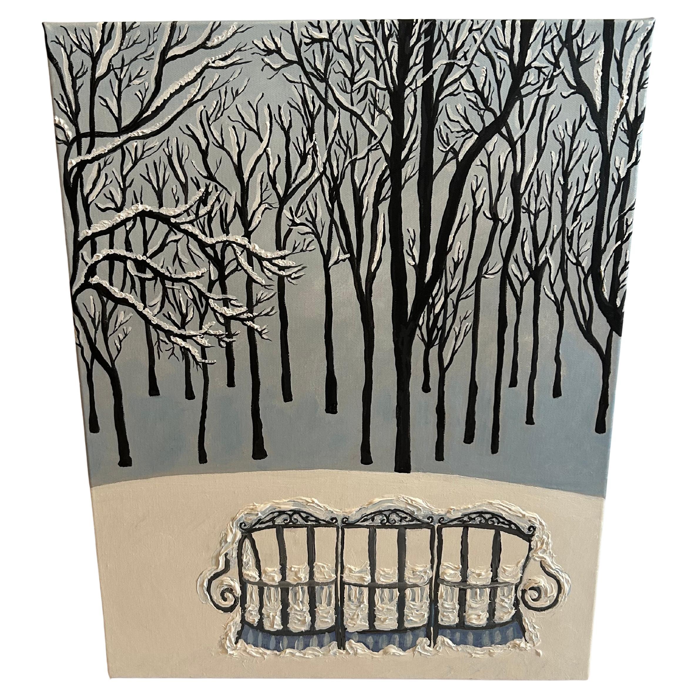 Deep Snow Original Painting on Canvas For Sale