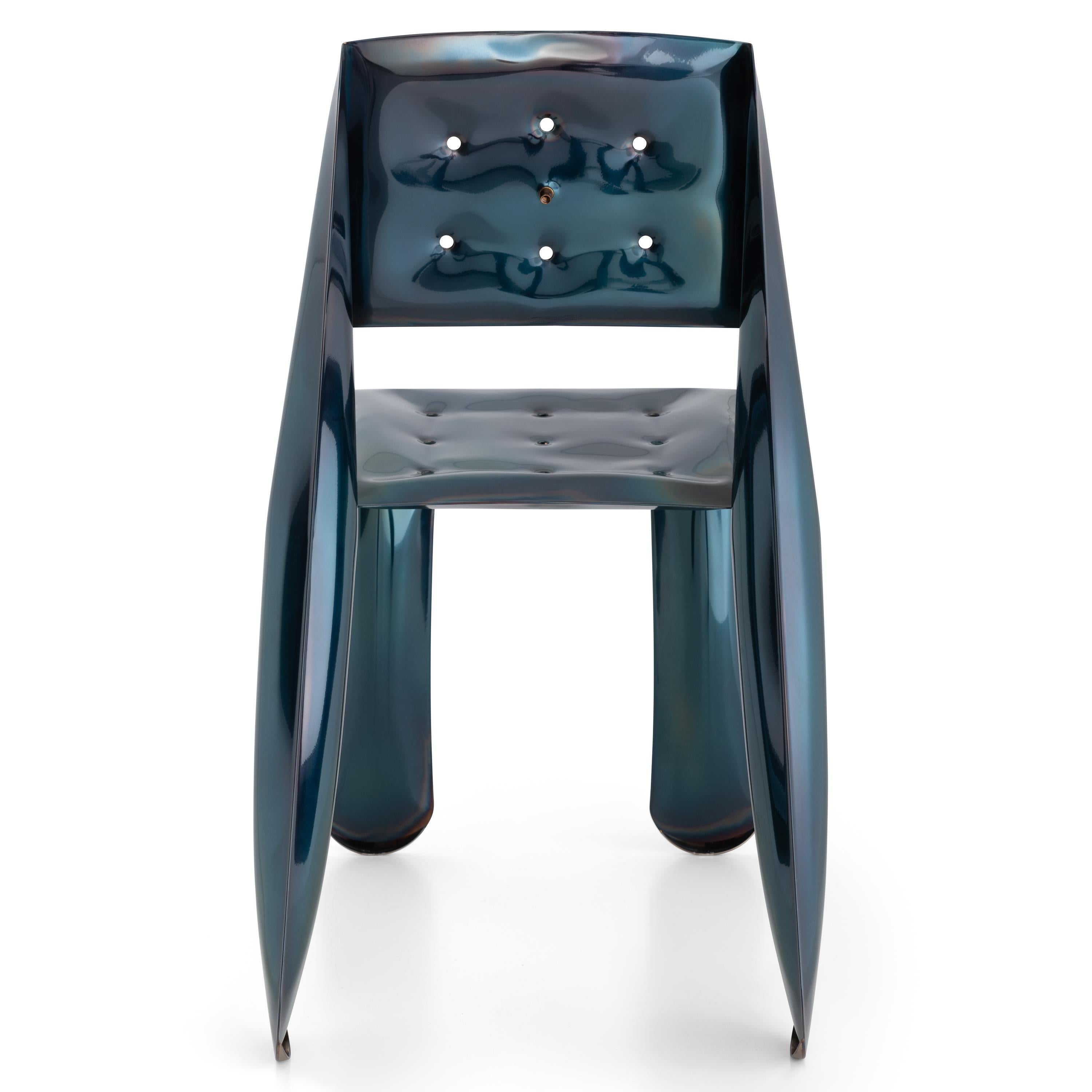 Polish Cosmic Blue Chippensteel 0.5 Sculptural Chair by Zieta For Sale
