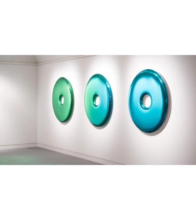 Organic Modern Deep Space Blue Rondo 95 Wall Mirror by Zieta For Sale