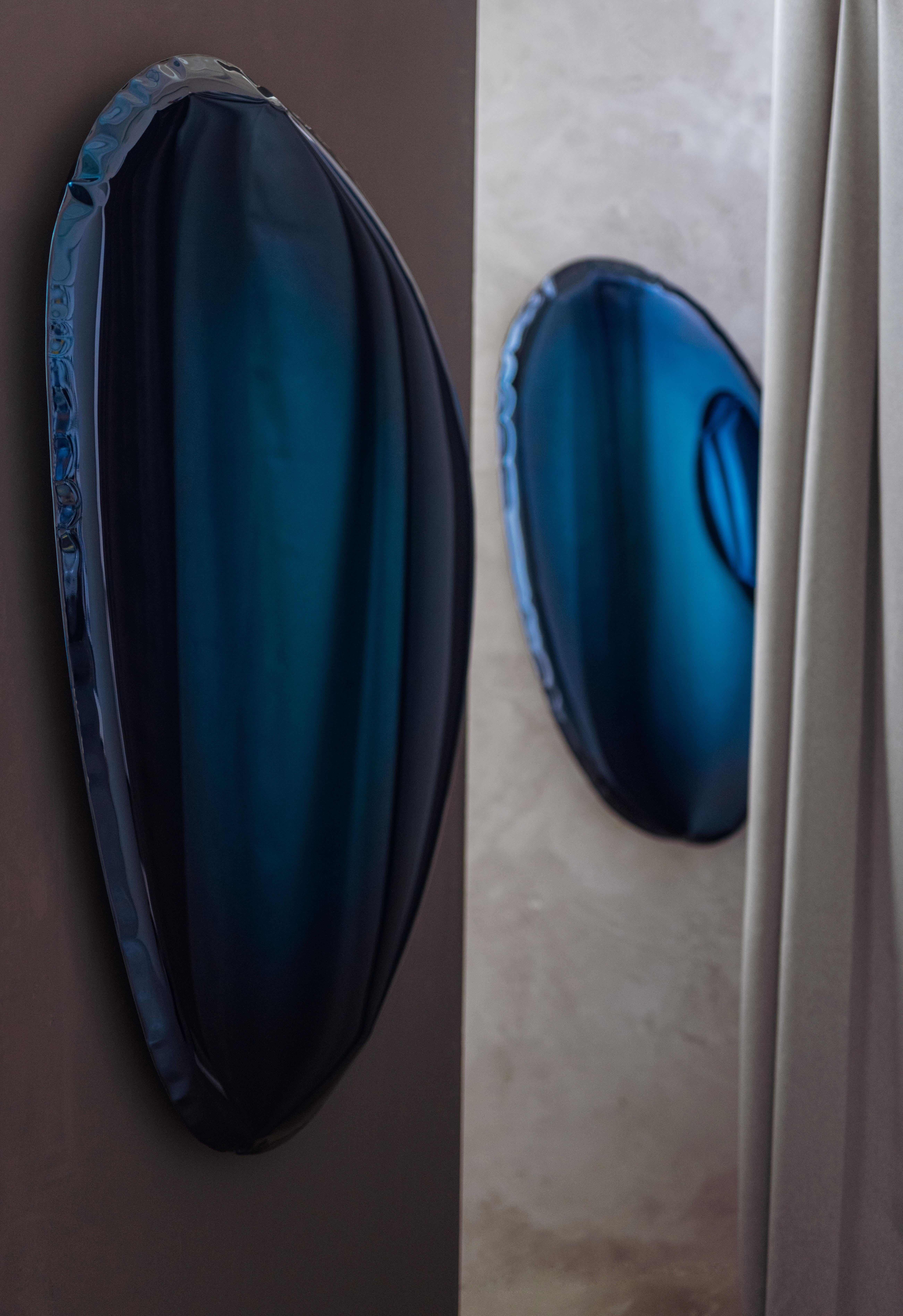 Blauer Tafla O1 Wandspiegel mit tiefem Raumteiler von Zieta (Organische Moderne) im Angebot