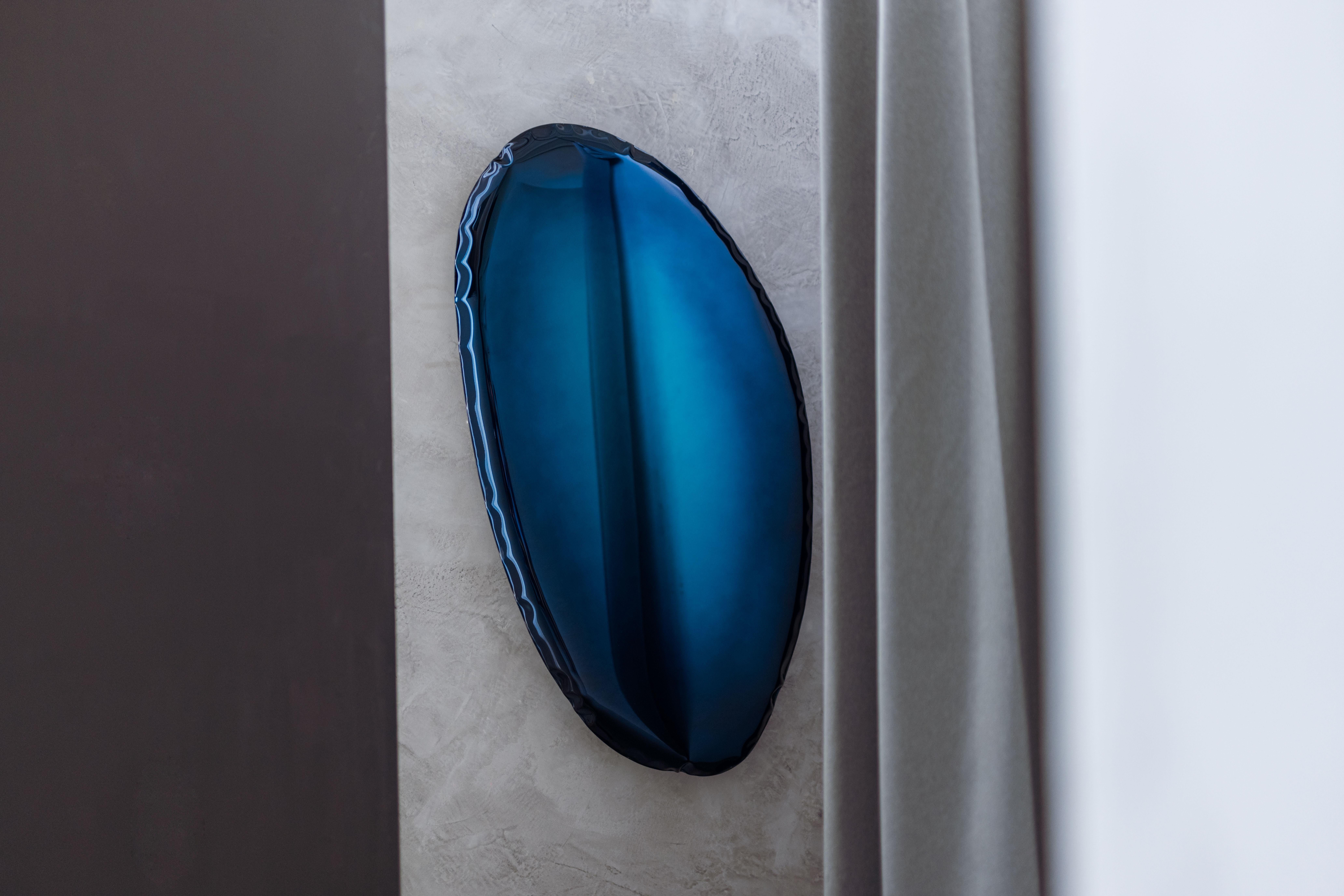 Blauer Tafla O1 Wandspiegel mit tiefem Raumteiler von Zieta (Lackiert) im Angebot