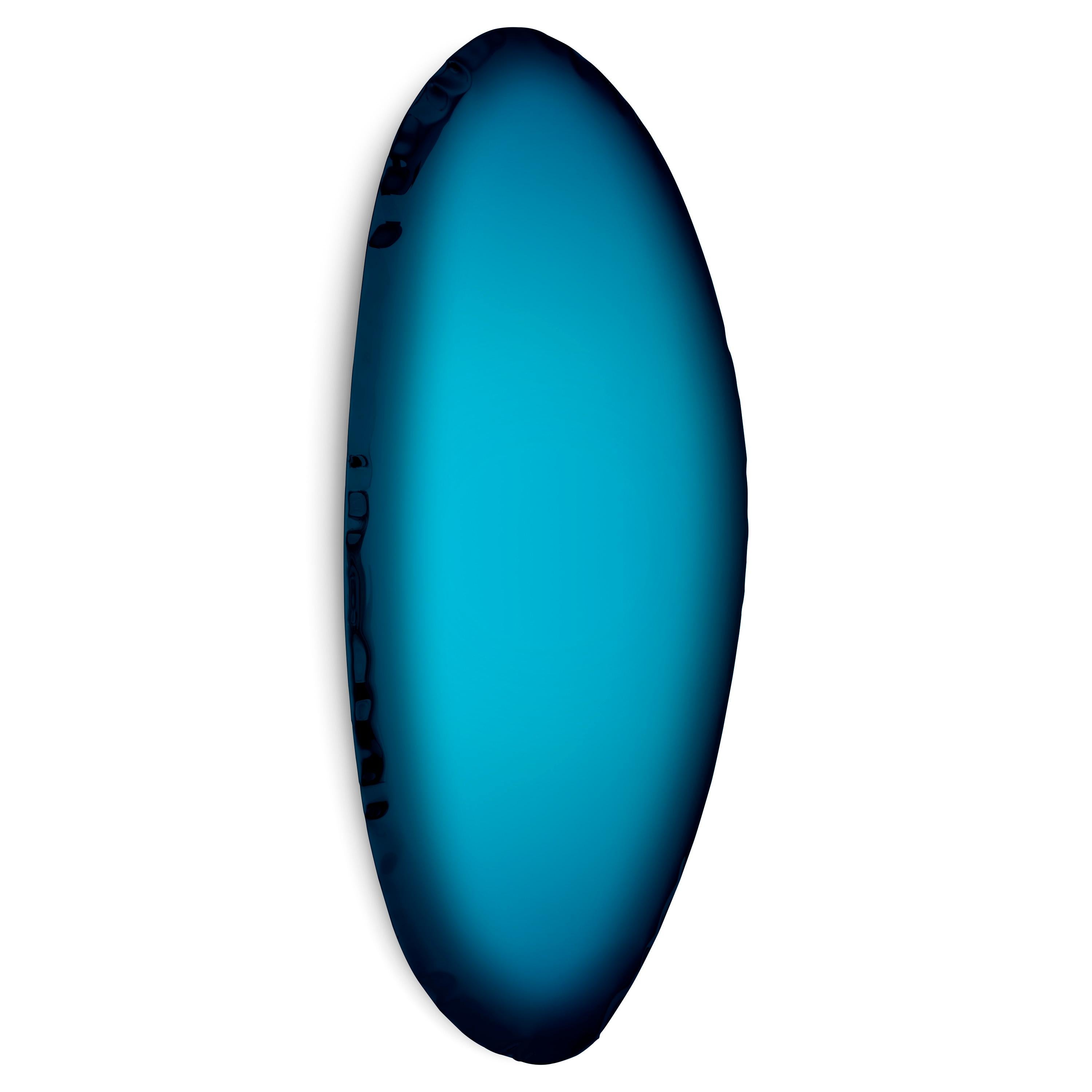 Deep Space Blue Tafla O4 wall mirror by Zieta
Dimensions: D 6 x W 64 x H 123 cm 
Material: Stainless steel.
Finish: Deep Space Blue.
Available finishes: Stainless Steel, White Matt, Sapphire/Emerald, Sapphire, Emerald, Deep space blue, Dark matter,