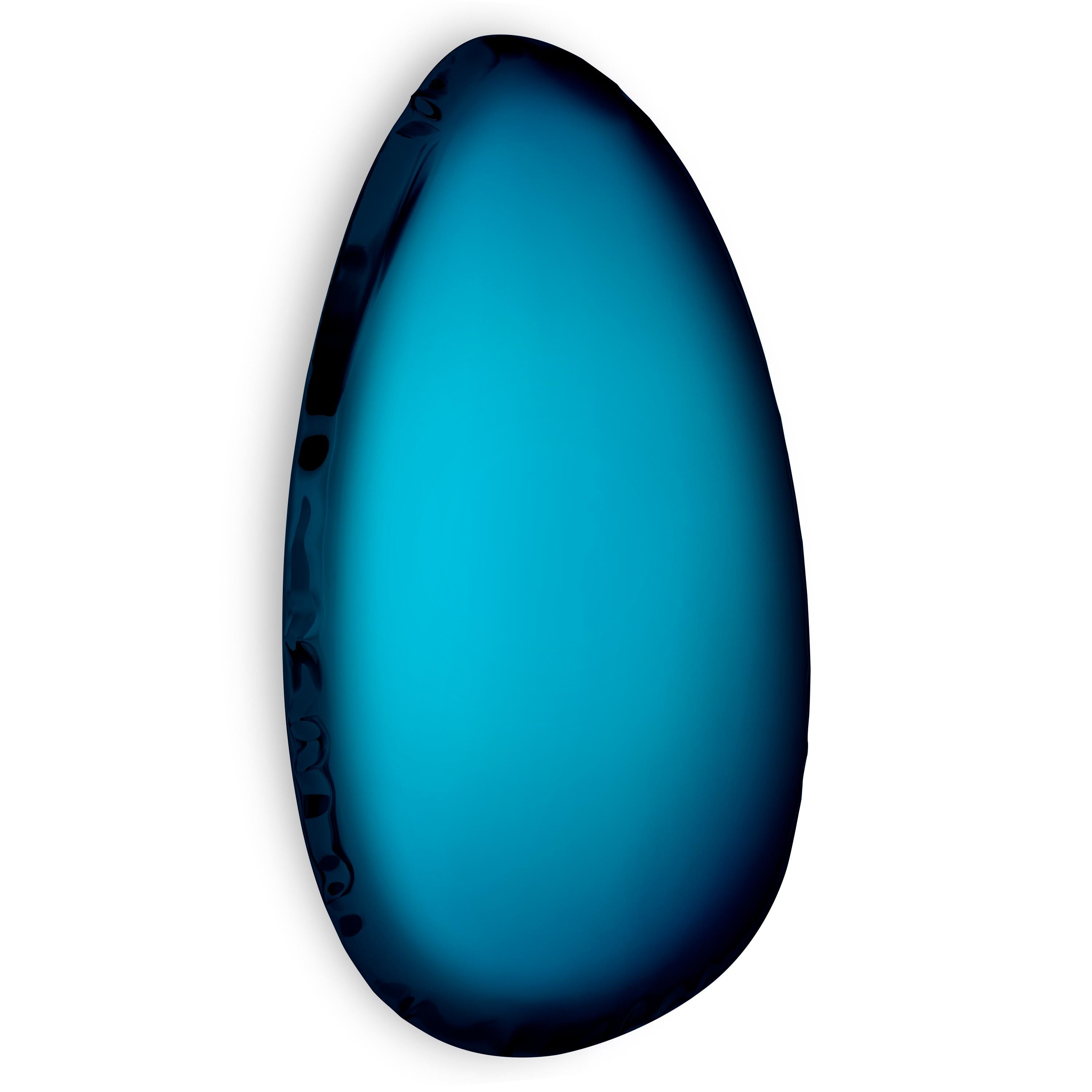 Deep space blue Tafla O4.5 wall mirror by Zieta
Dimensions: D 6 x W 57 x H 86 cm 
Material: Stainless steel.
Finish: Deep space blue. 
Available finishes: Stainless steel, white matt, sapphire/emerald, sapphire, emerald, deep space blue, dark