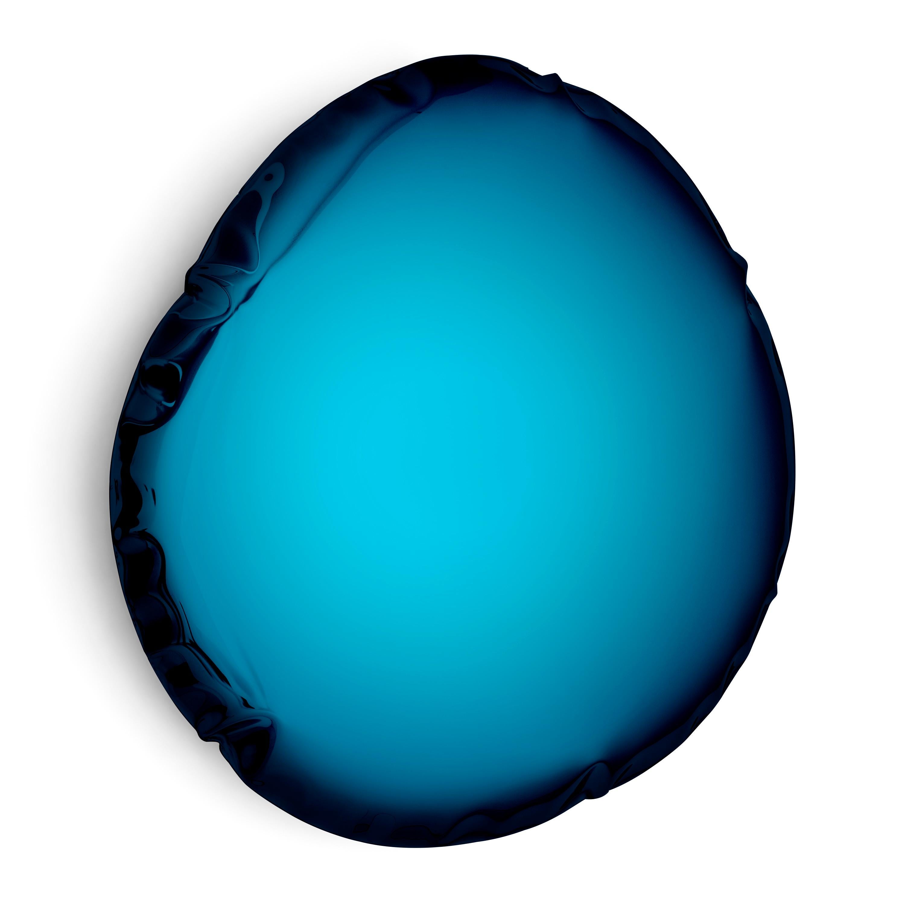 Deep space blue tafla O6 wall mirror by Zieta
Dimensions: D 6 x W 50 x H 55 cm 
Material: Stainless steel.
Finish: Deep Space Blue. 
Available finishes: Stainless Steel, White Matt, Sapphire/Emerald, Sapphire, Emerald, Deep space blue, Dark