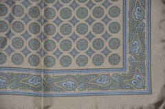 Deep Steel Gray with Palsey Border Silk Handkerchief
