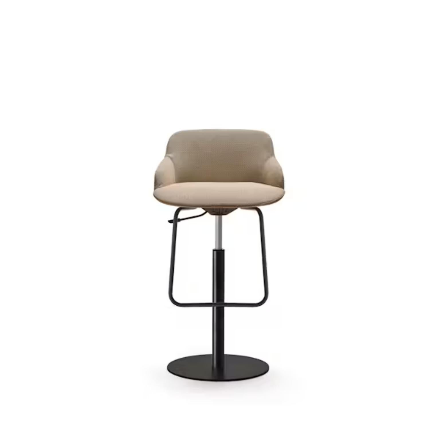 Contemporary Deep Stool in Oak Wooden Legs & Upholstered Seat by Quinti Sedute For Sale