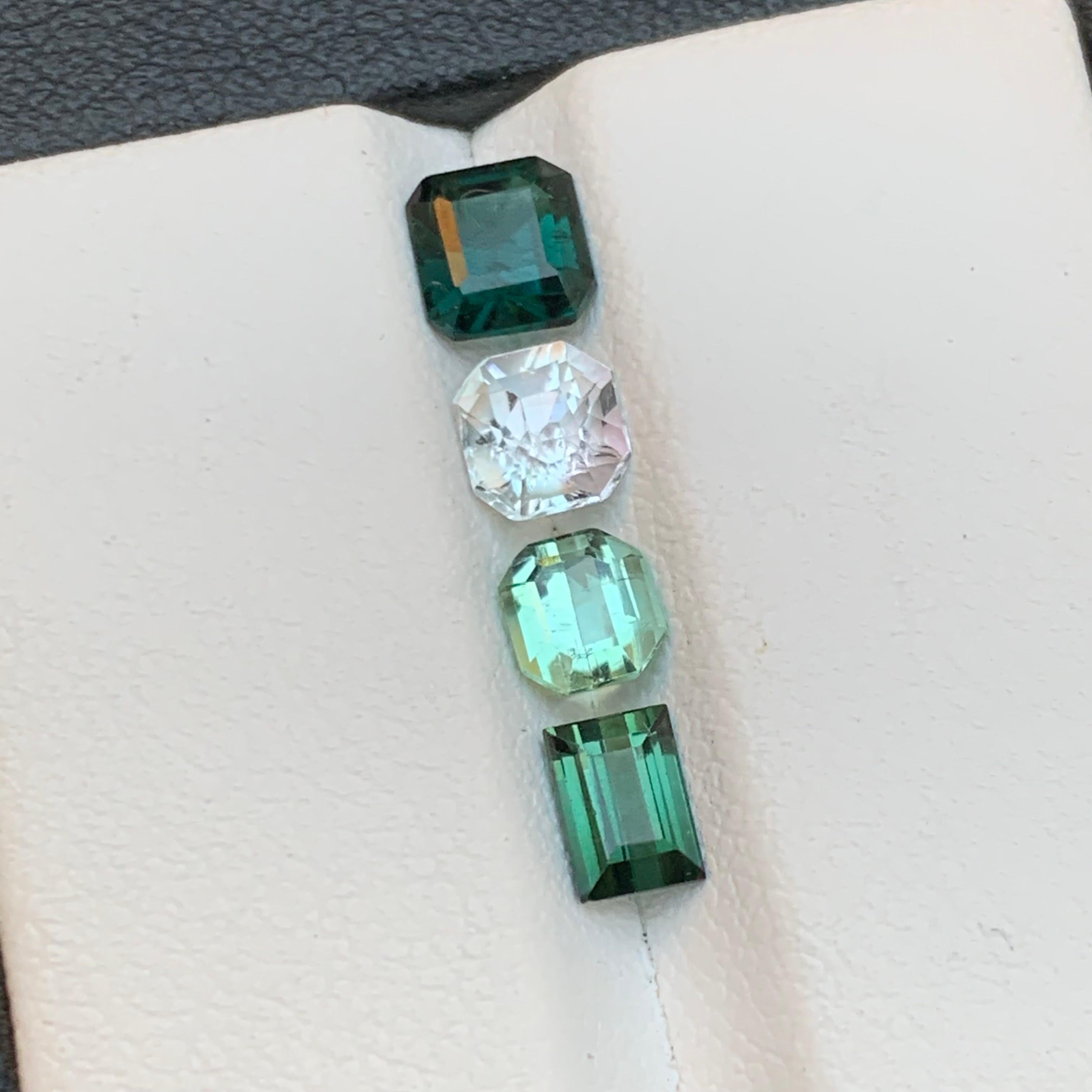 Tourmaline naturelle bleu sarcelle, rose clair et vert de 2,65 carats en vente 4