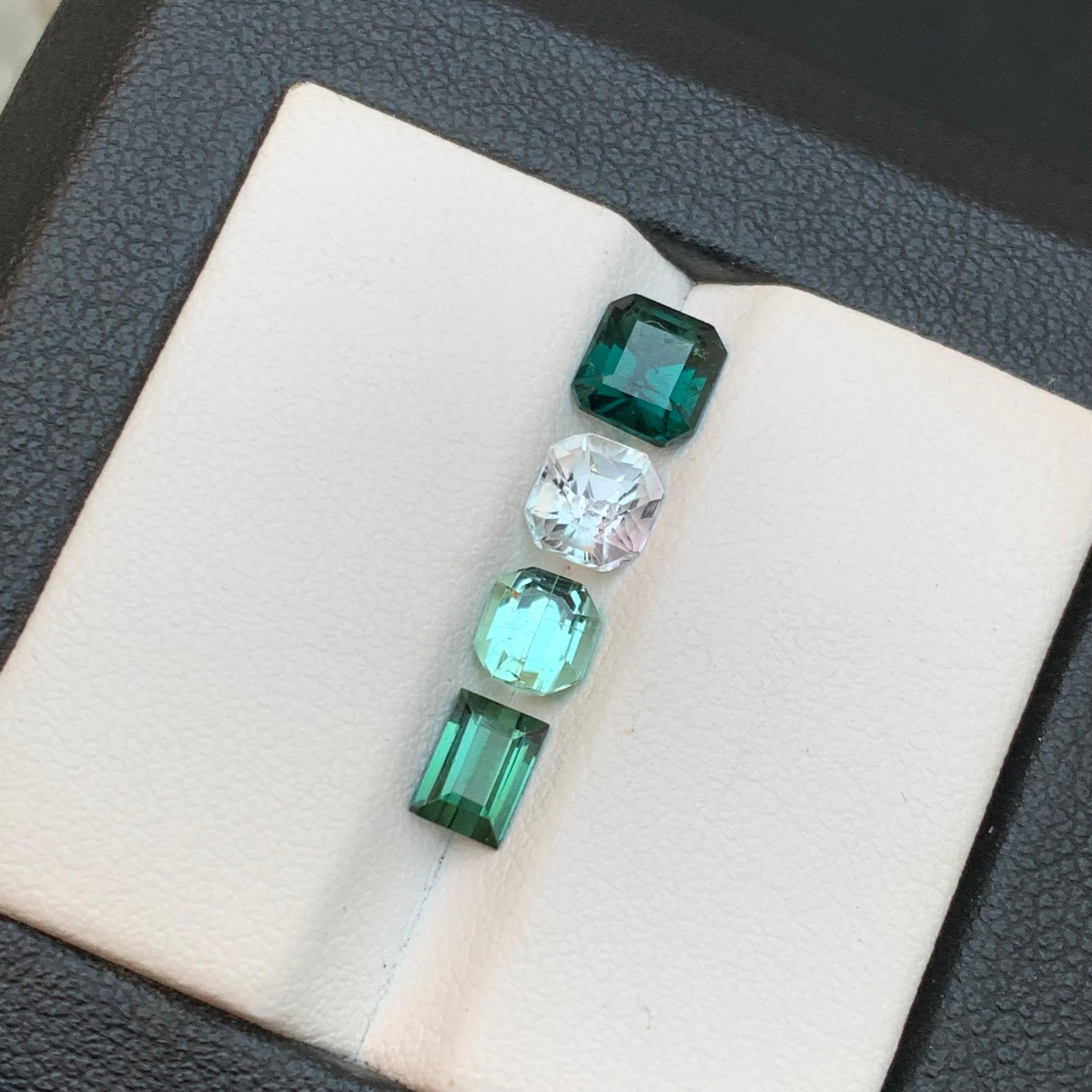 Tourmaline naturelle bleu sarcelle, rose clair et vert de 2,65 carats en vente 5