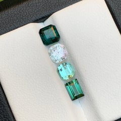 Deep Teal Blue, Light Pink & Green Natural Tourmaline Loose Gemstones 2.65 Carat