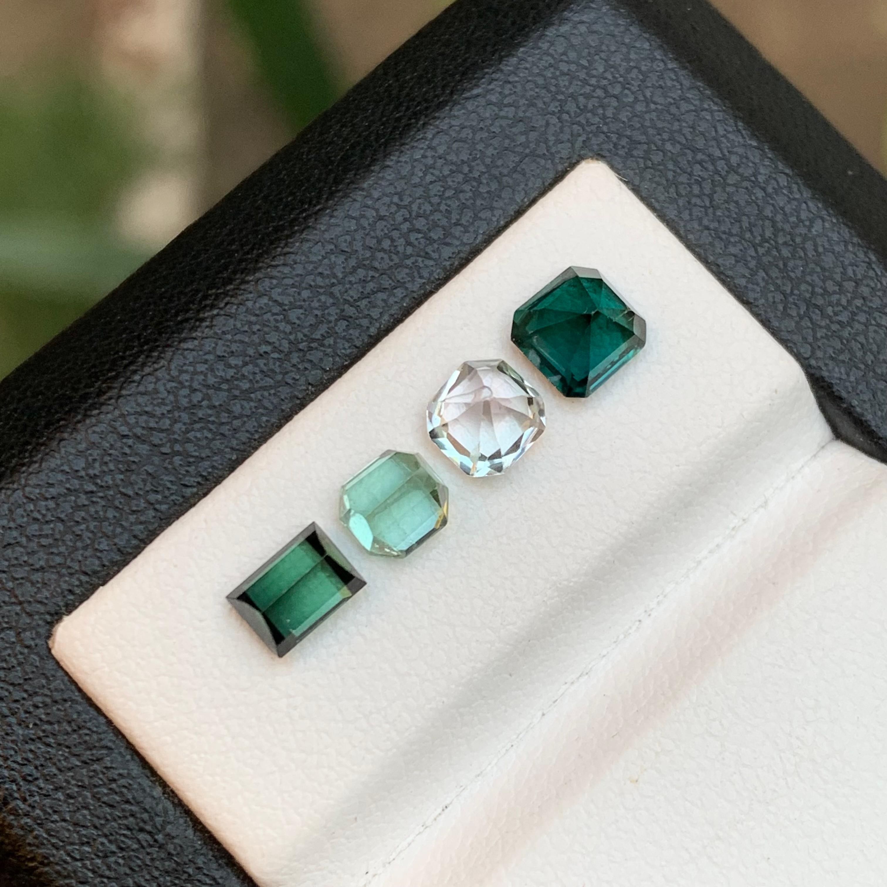 Tourmaline naturelle bleu sarcelle, rose clair et vert de 2,65 carats Unisexe en vente