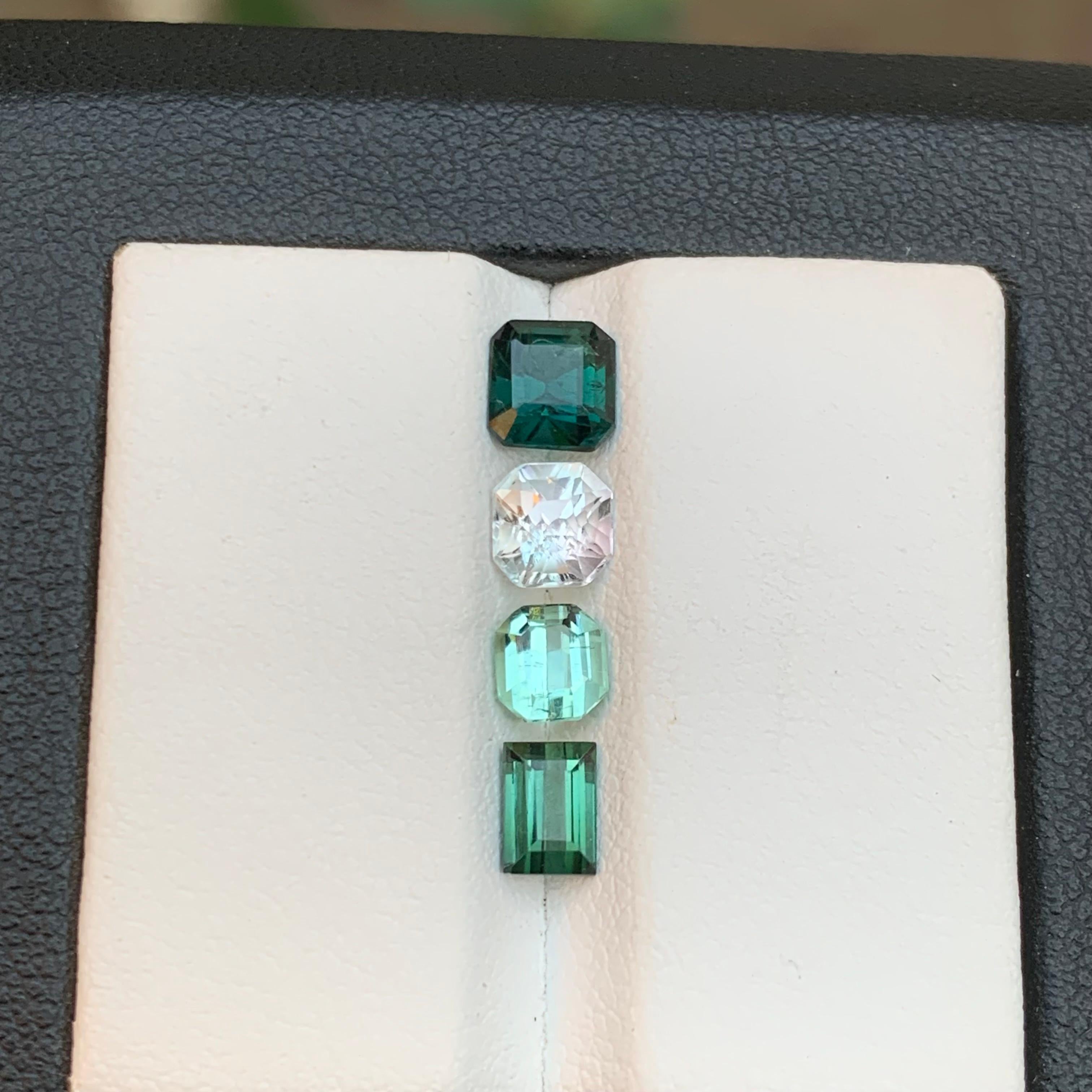 Tourmaline naturelle bleu sarcelle, rose clair et vert de 2,65 carats en vente 1