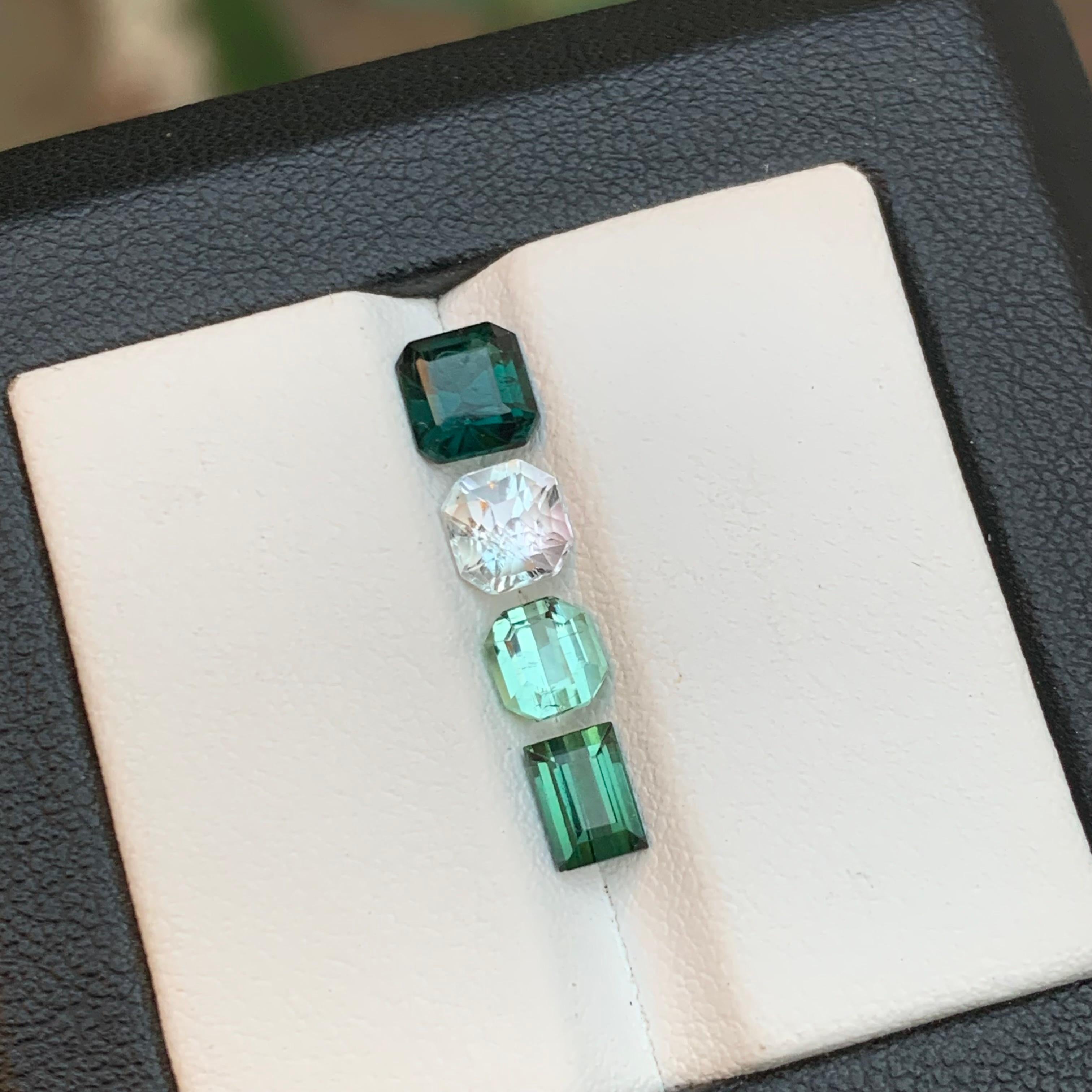 Tourmaline naturelle bleu sarcelle, rose clair et vert de 2,65 carats en vente 2