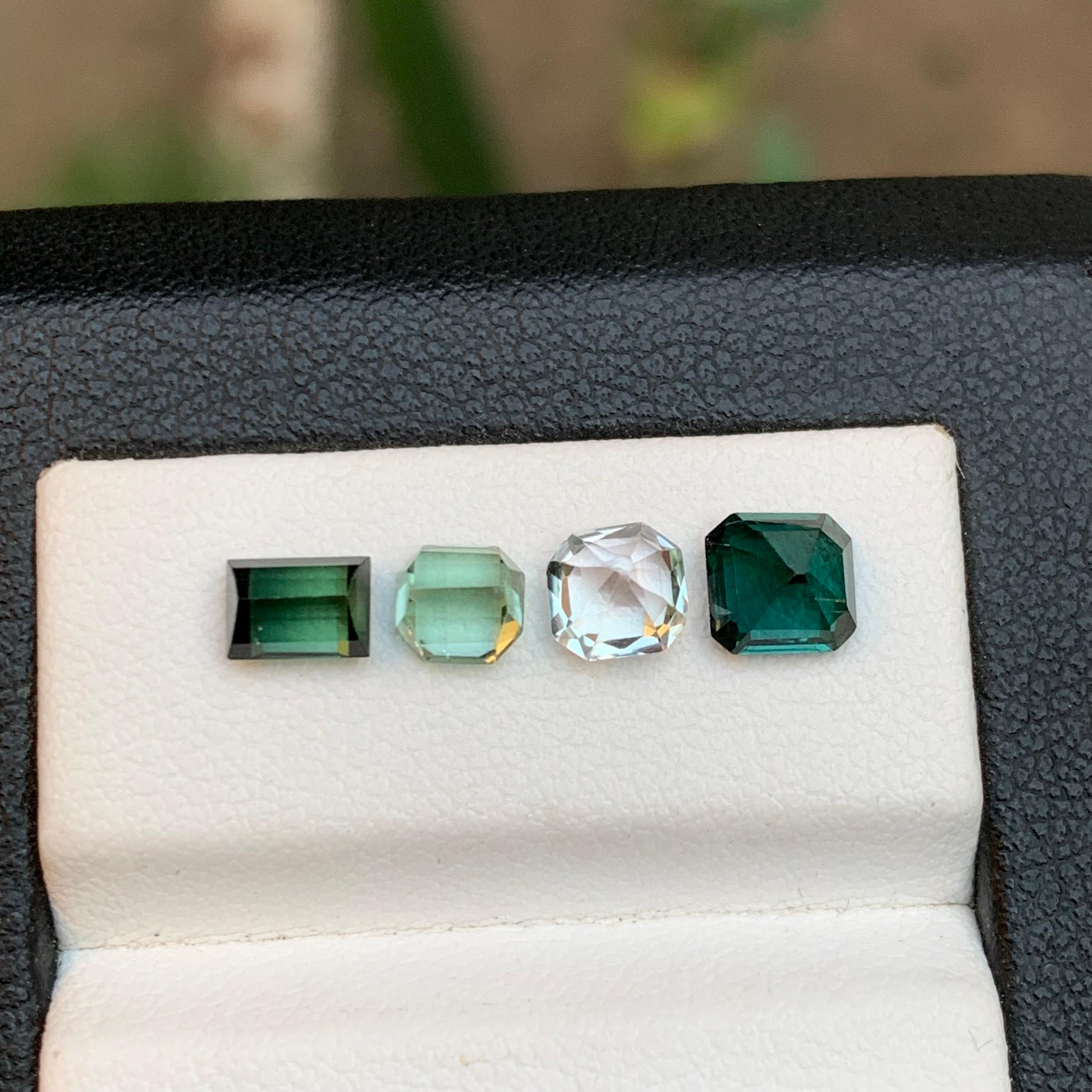 Tourmaline naturelle bleu sarcelle, rose clair et vert de 2,65 carats en vente 3