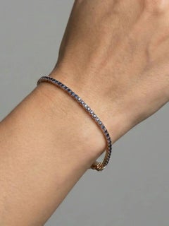 Deep Tide Blue Sapphire 14K (Custom) Gelbgold Tennisarmband