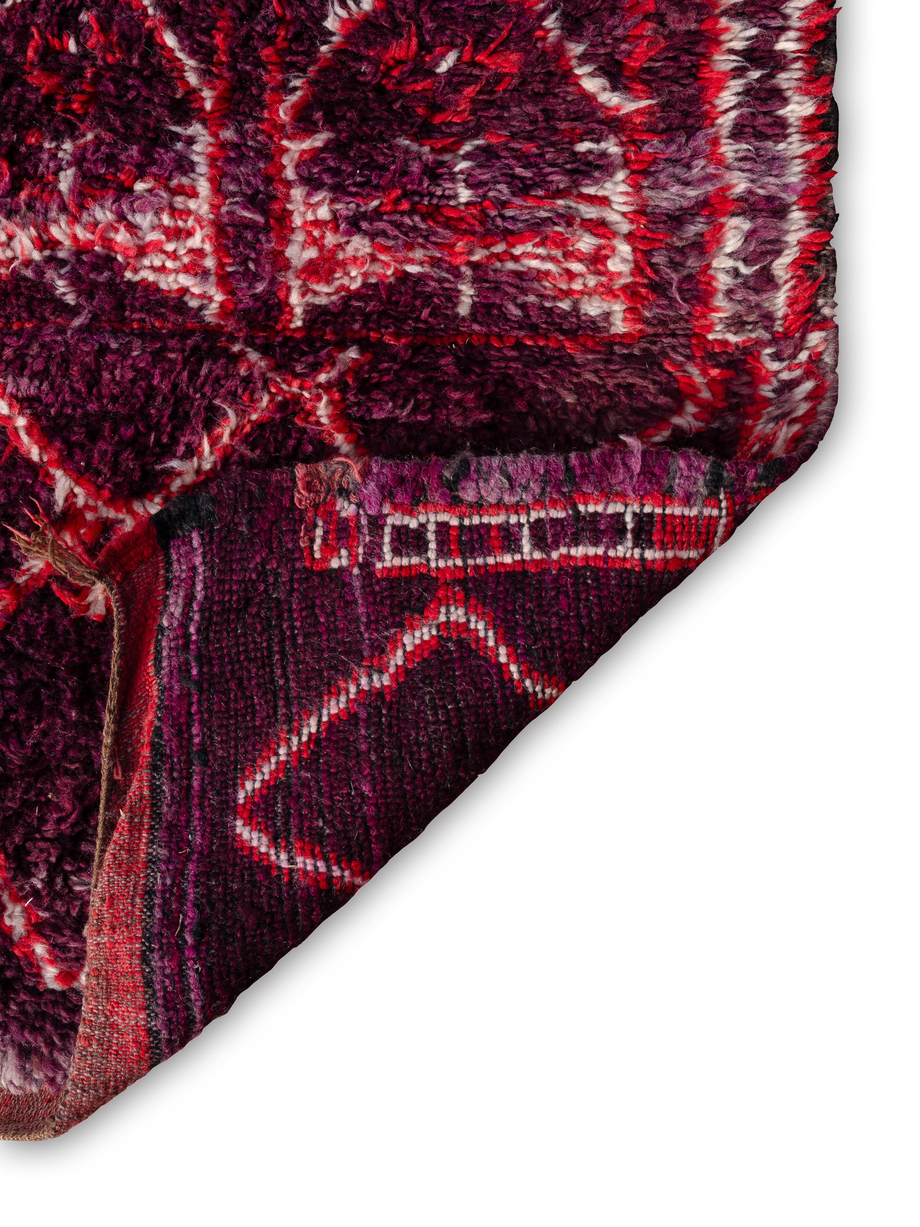 Deep Toned Vintage Moroccan Beni M'Guild Carpet Curated By Breuckelen Berber In Good Condition For Sale In Brooklyn, US