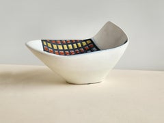 Roger Capron - Bol vintage profond avec pierres de taille