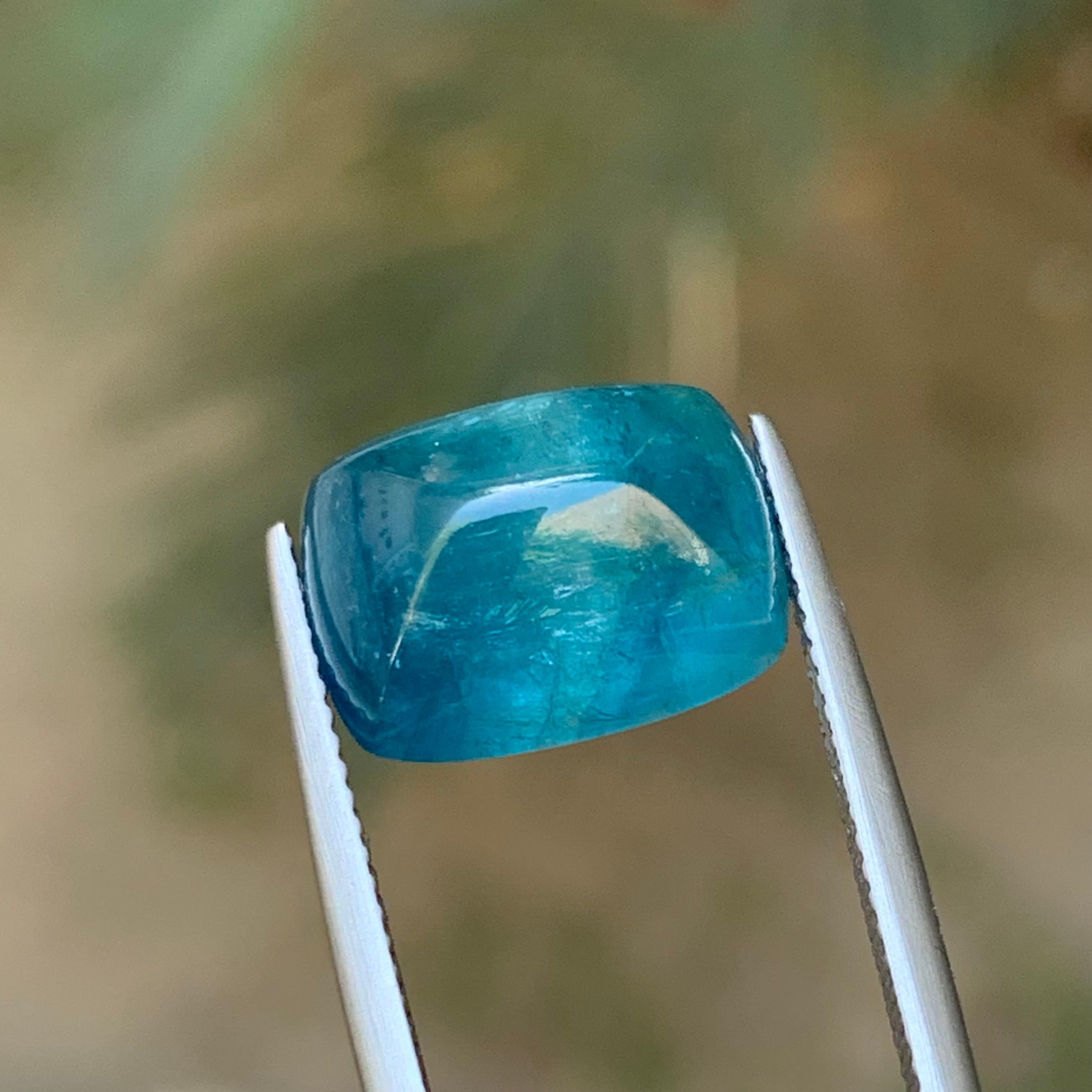 Anello con cabochon di tormalina naturale blu intenso e vivido 9,95 carati in vendita 4