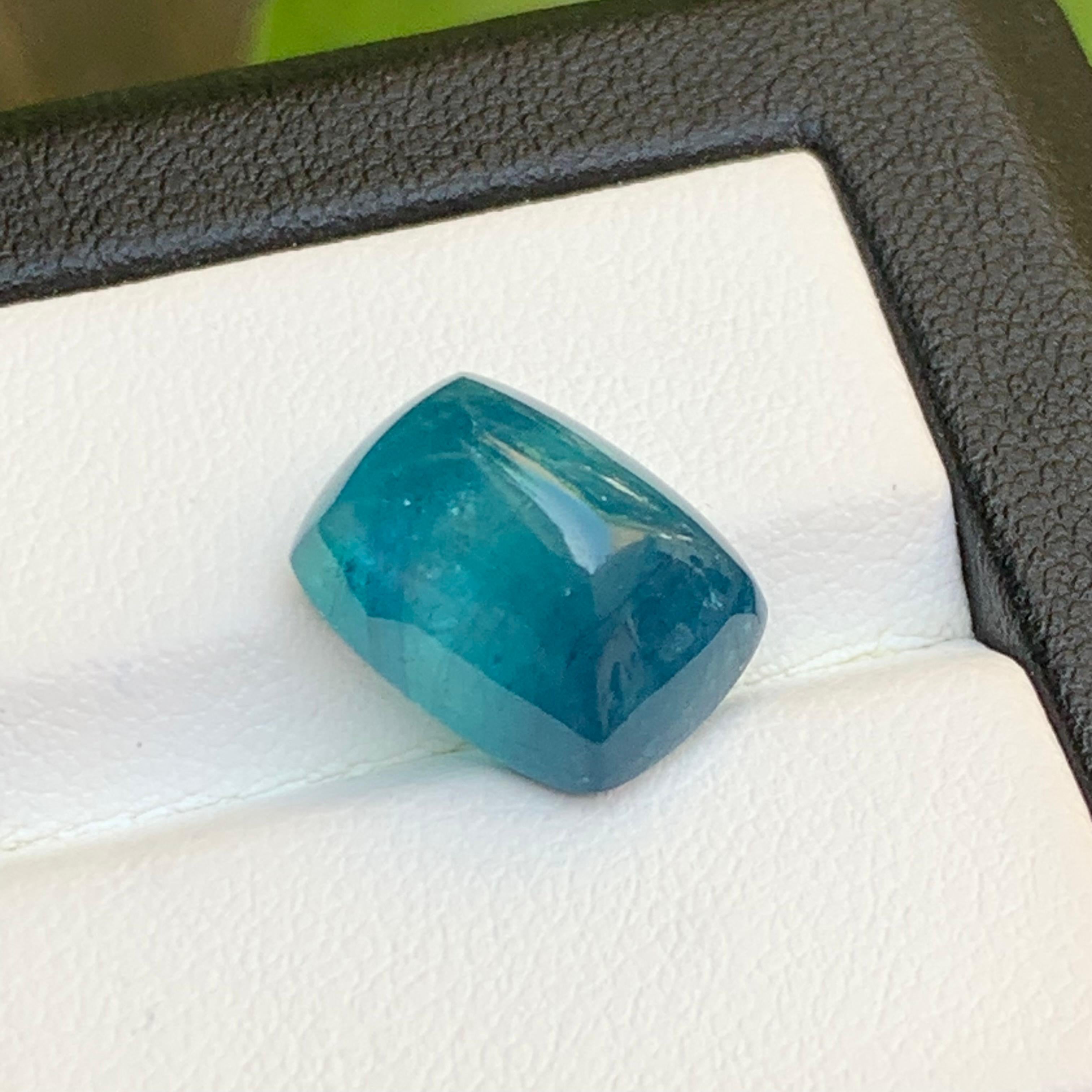 Anello con cabochon di tormalina naturale blu intenso e vivido 9,95 carati in vendita 5