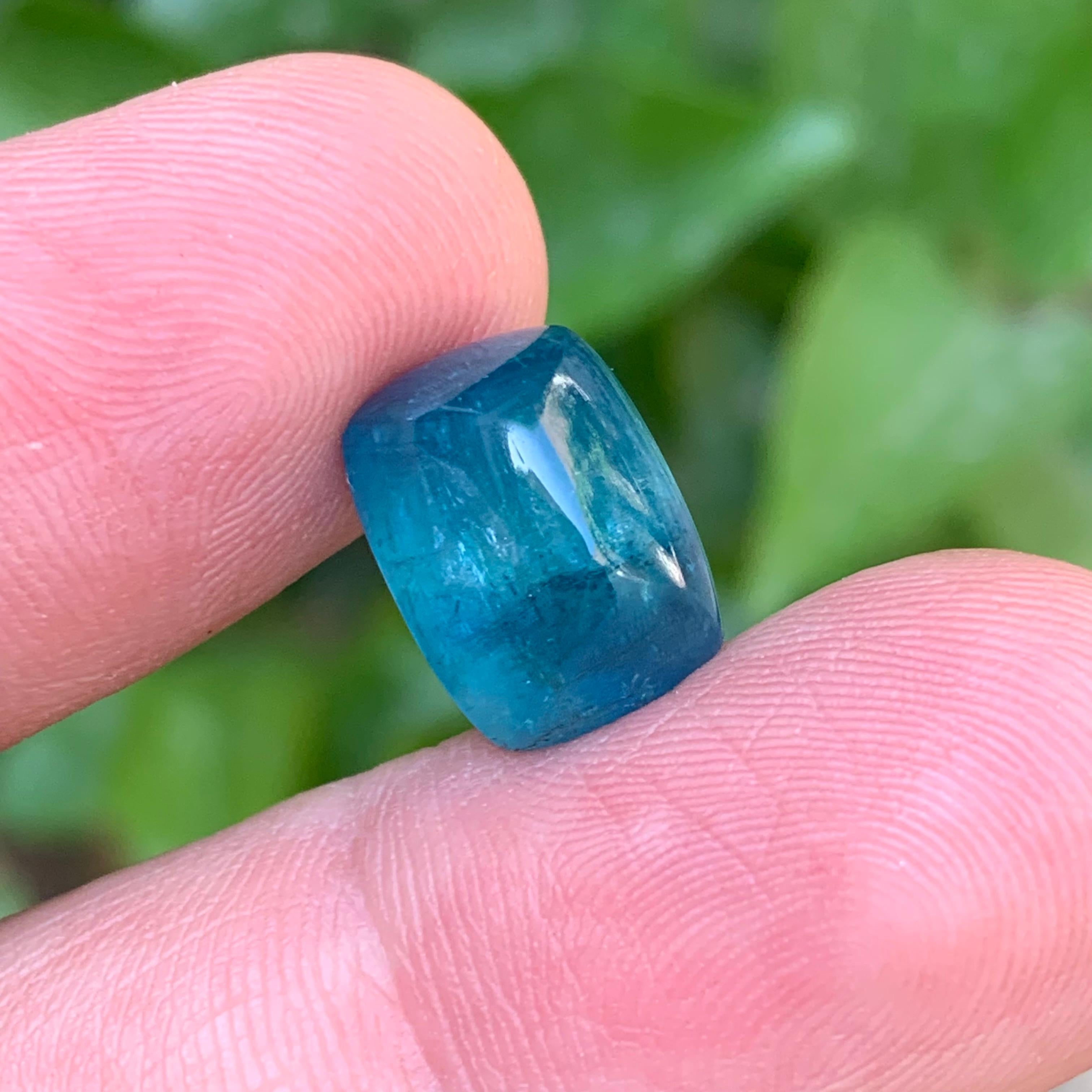 Anello con cabochon di tormalina naturale blu intenso e vivido 9,95 carati in vendita 3