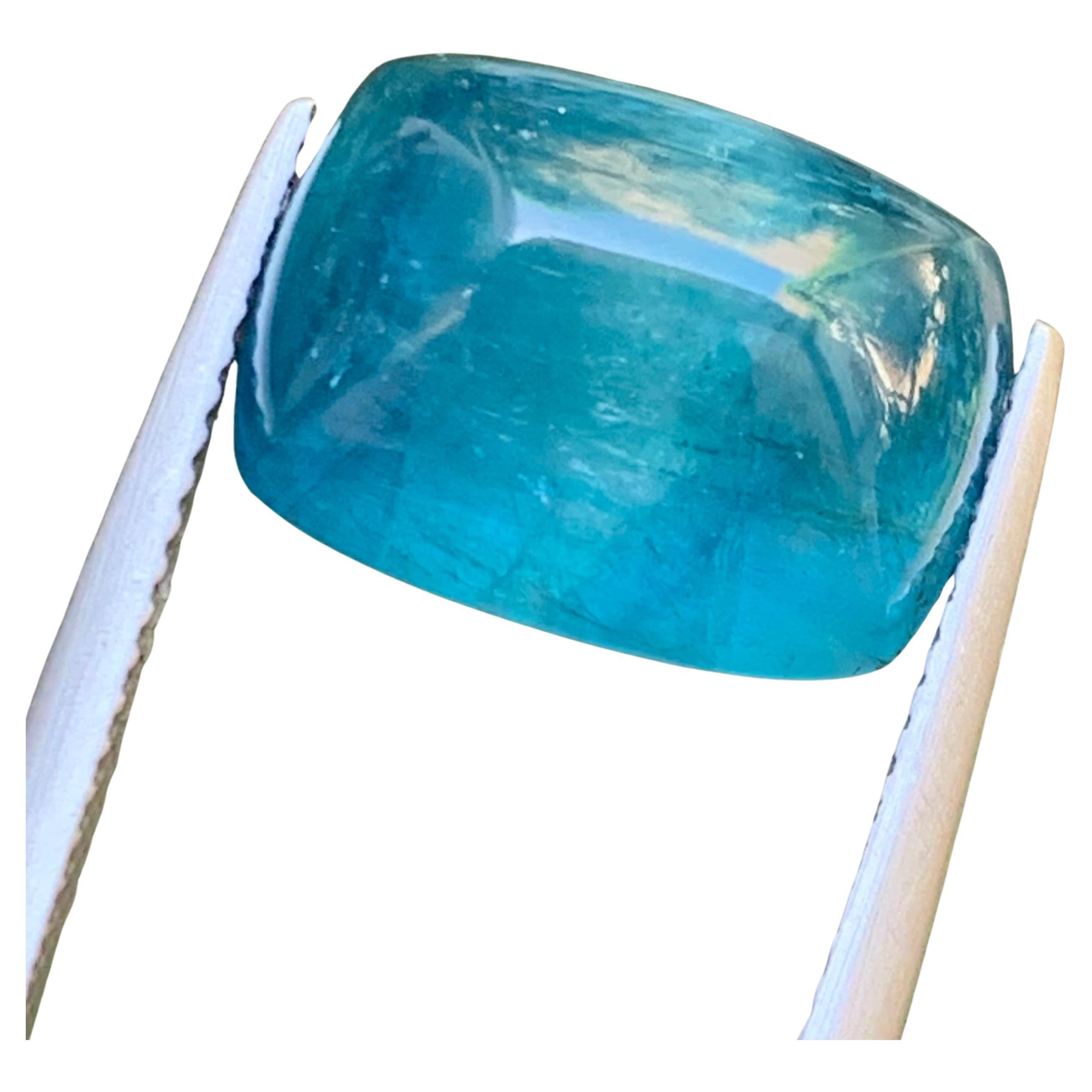 Anello con cabochon di tormalina naturale blu intenso e vivido 9,95 carati in vendita