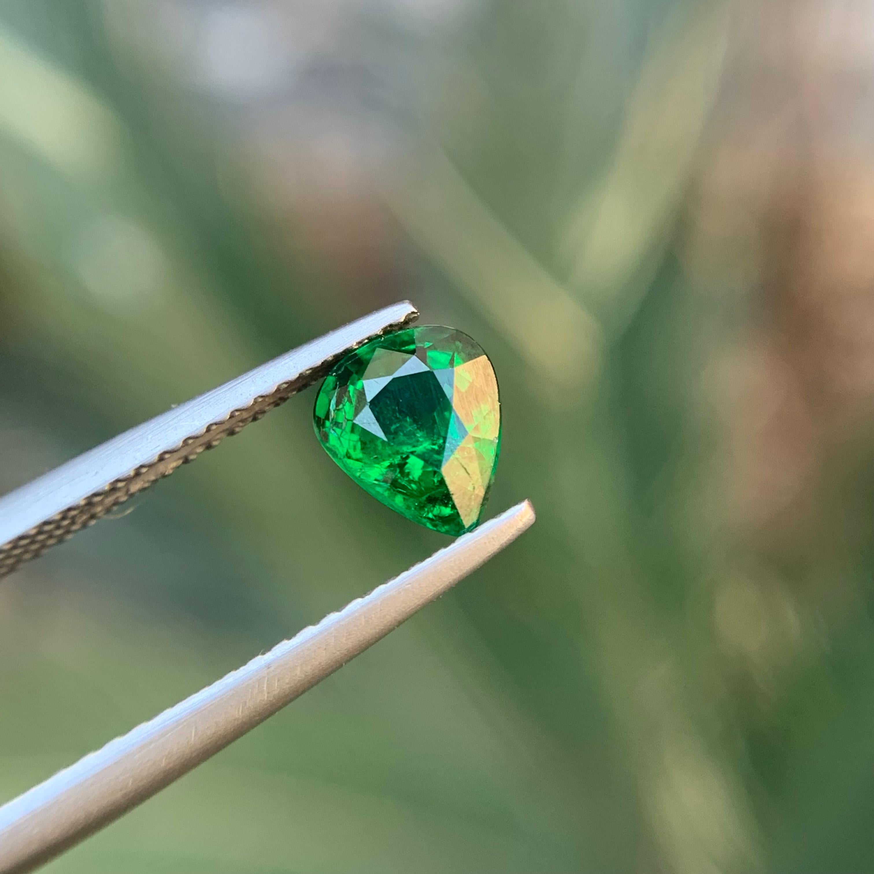 Anello di tsavorite naturale verde intenso, ciondolo, gemma sciolta 1 carato taglio pera in vendita 6