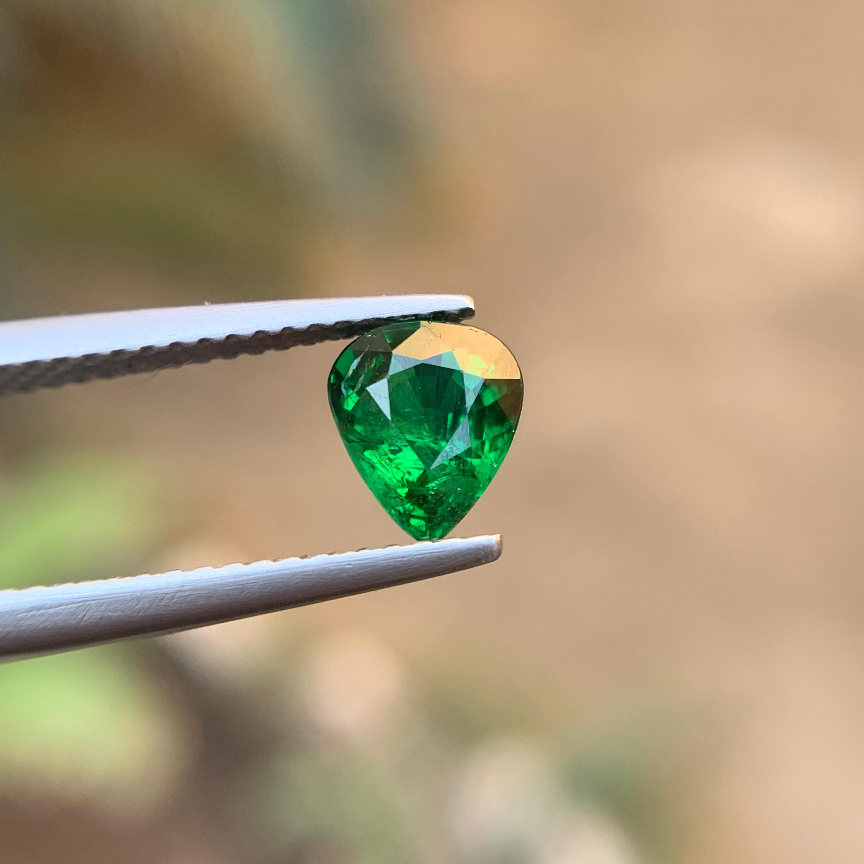 Gemma sfusa di Tsavorite naturale di colore verde intenso per l'anello o qualsiasi altro gioiello - taglio a pera!

💎 TIPO DI GEMMA: Granato di Tsavorite
⚖️ PESO: 1 Carato
🪚 FORMA E TAGLIO: Taglio a pera
📏 DIMENSIONE (MM): 7,22 x 5,99 x 3,33
🌈